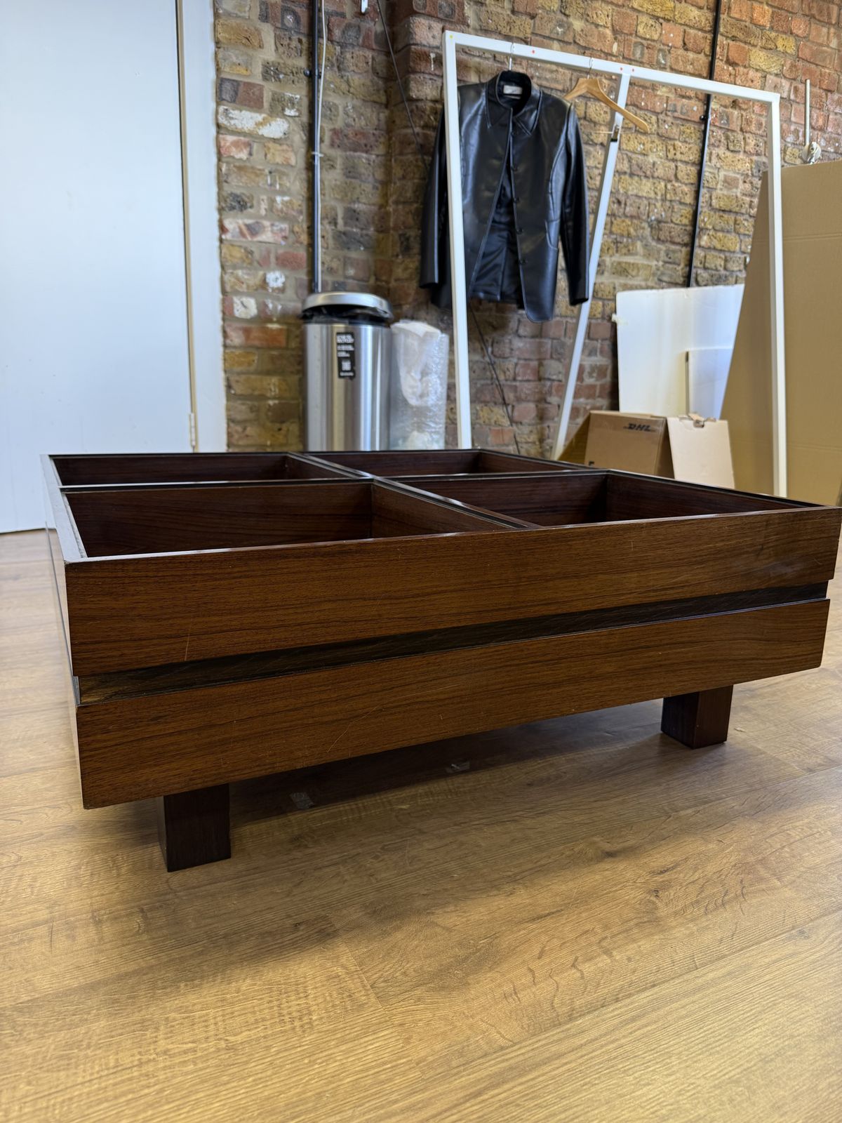 Low Square Coffee Table With Portable Trays From Luigi Sormani, 1960s photo 1585.0