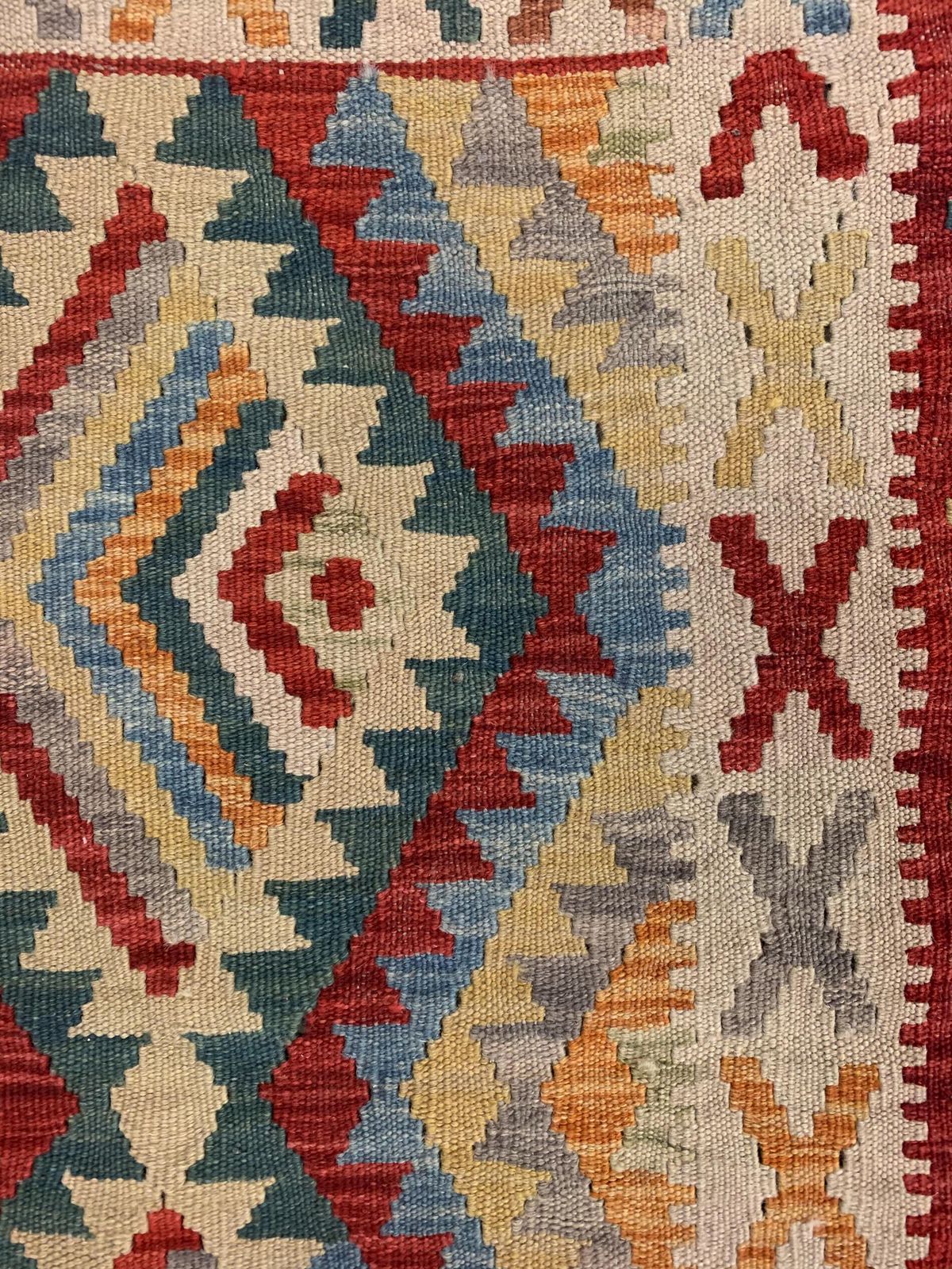 Handmade Afghan Kilim Rug: Wool Tribal Geometric Mat, Home Decor (2.9 X 4.3 Ft.) photo 620.0