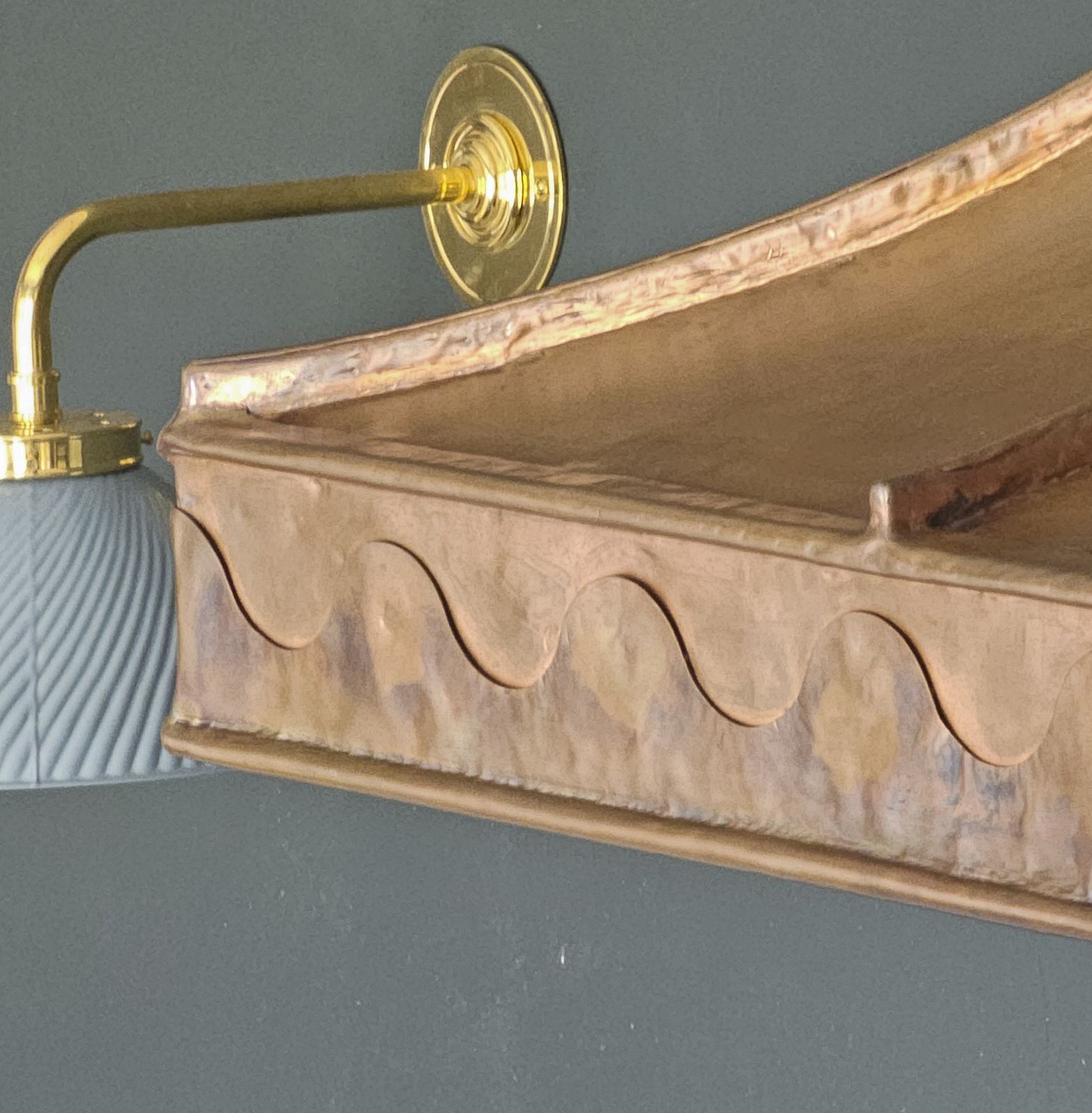 Spectacular Reclaimed Large Handmade Copper Range Kitchen Hood Canopy Extractor photo vintage