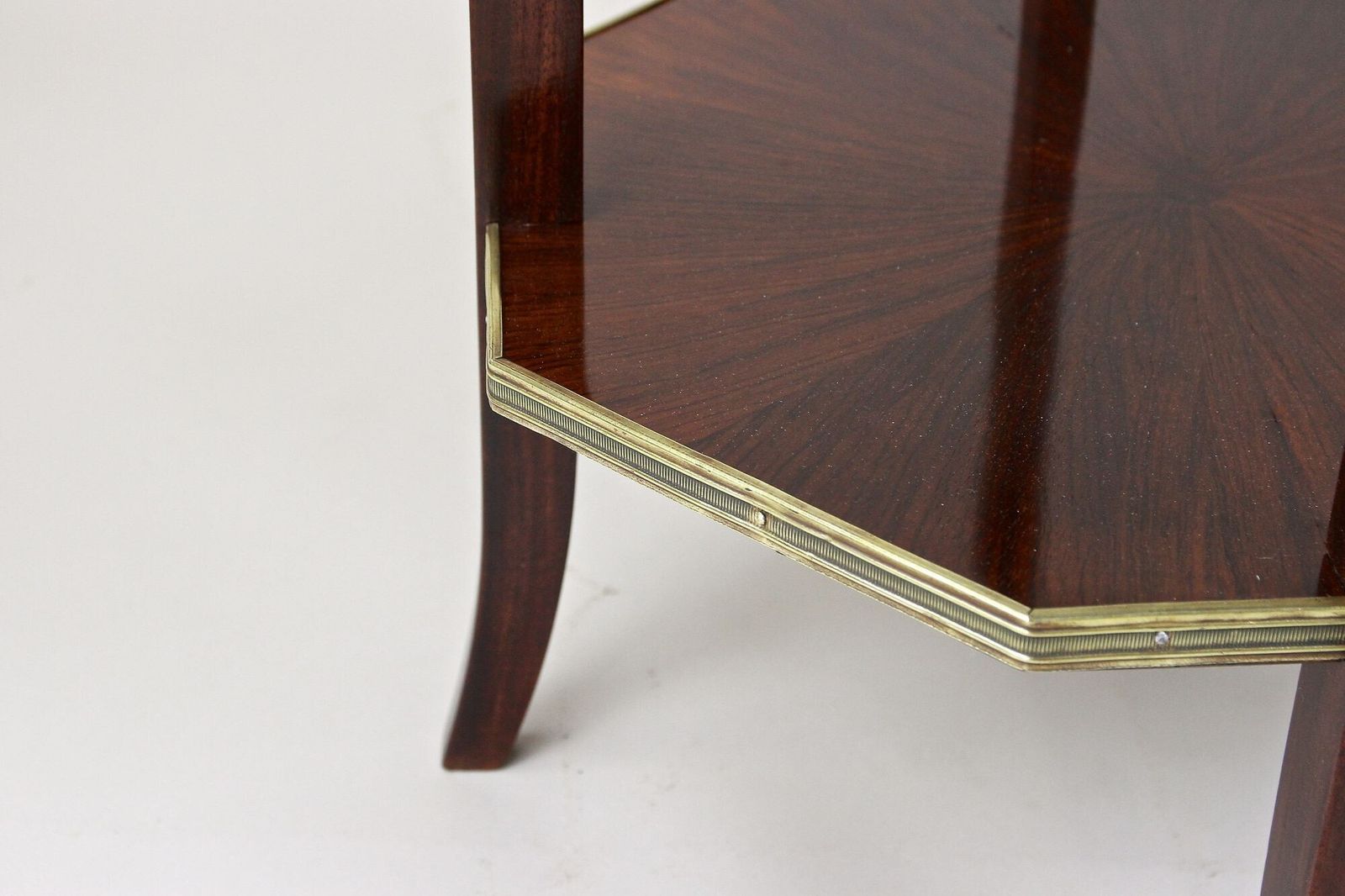 19th Century Octagonal Mahogany Side Table, Napoleon III, France Circa 1870 photo vintage