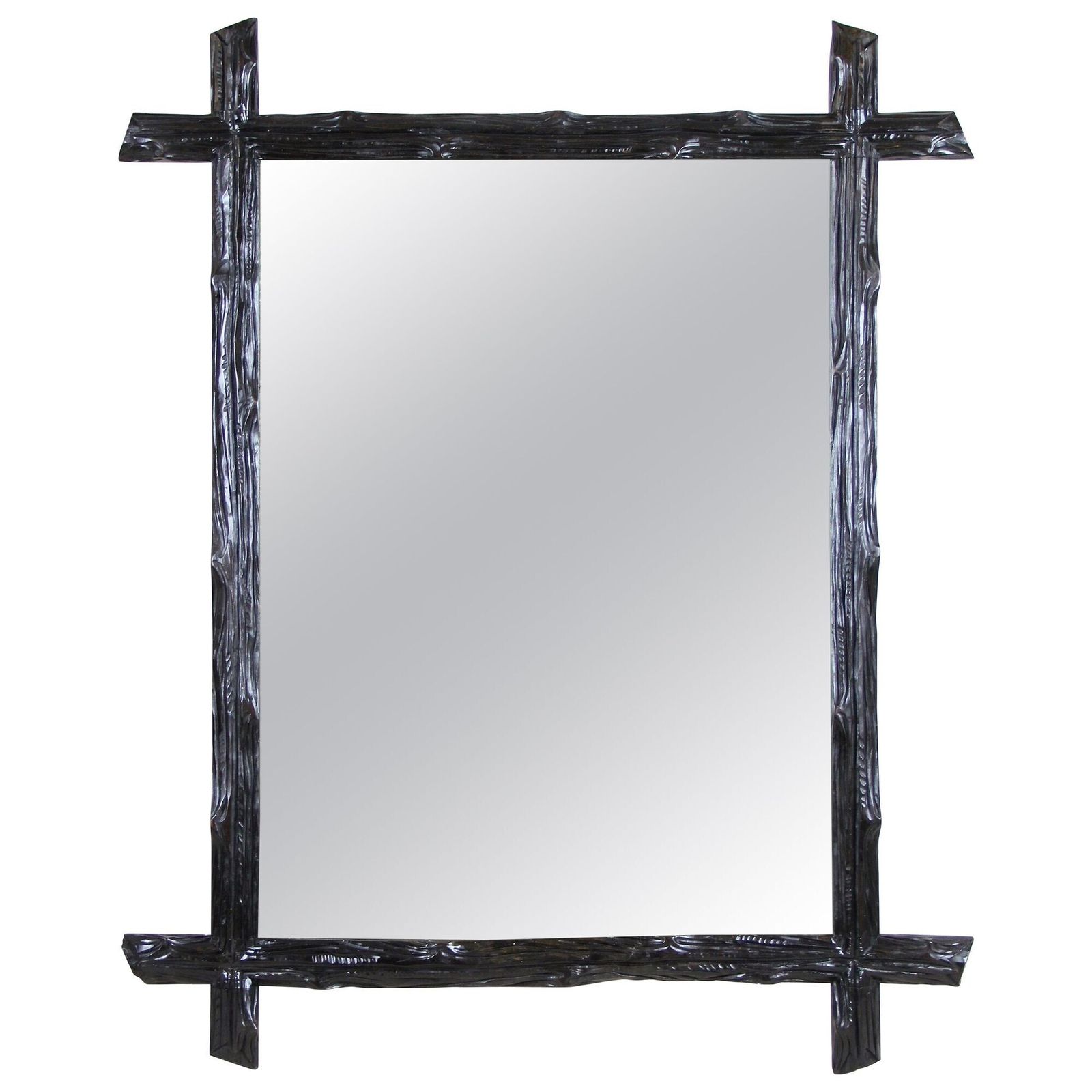 19th Century Black Forest Rustic Wall Mirror, Basswood, Austria, Circa 1880