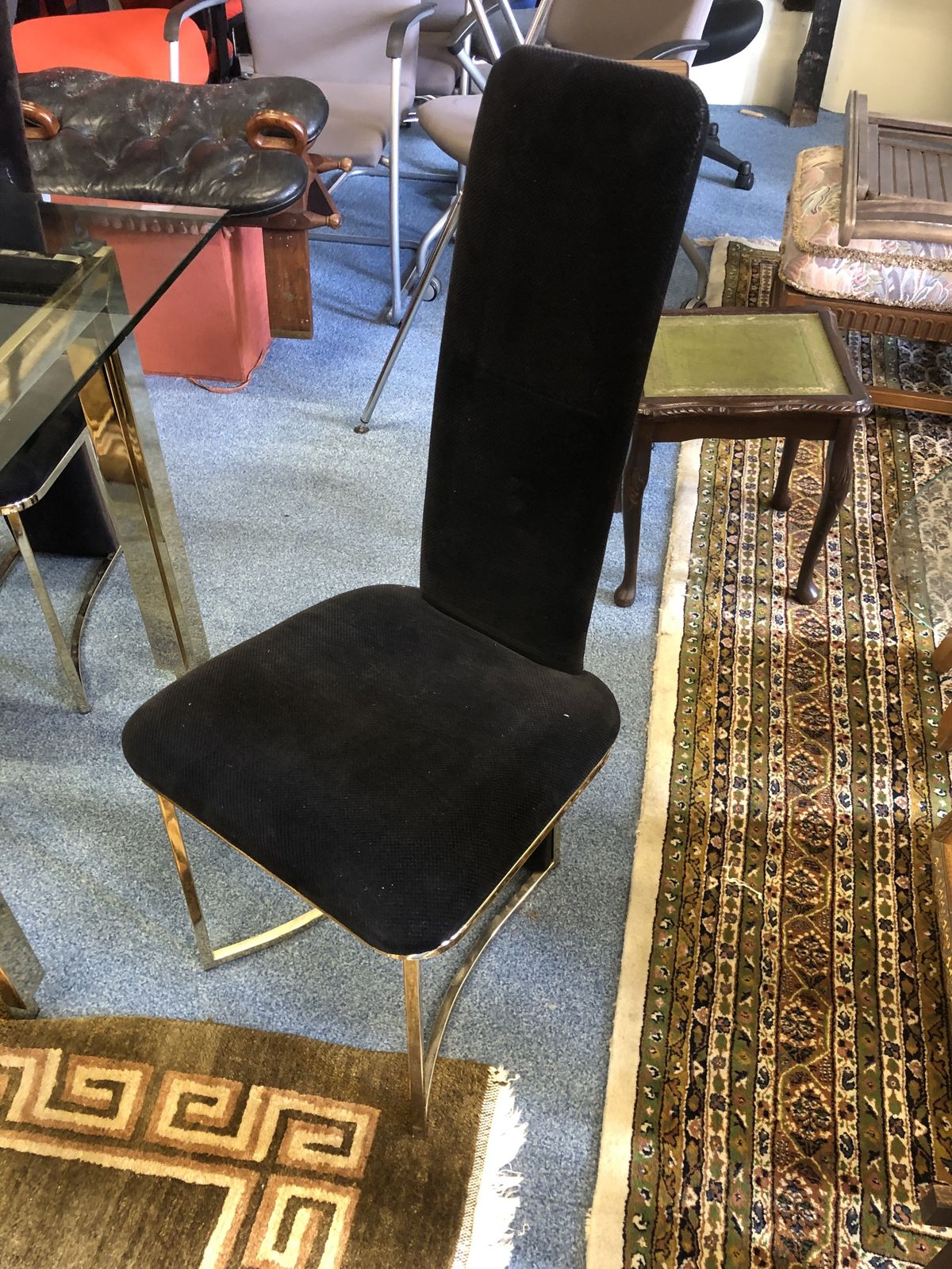 Willy Rizzo Glass Dining Room Table And 6 Matching Chairs photo vinterior