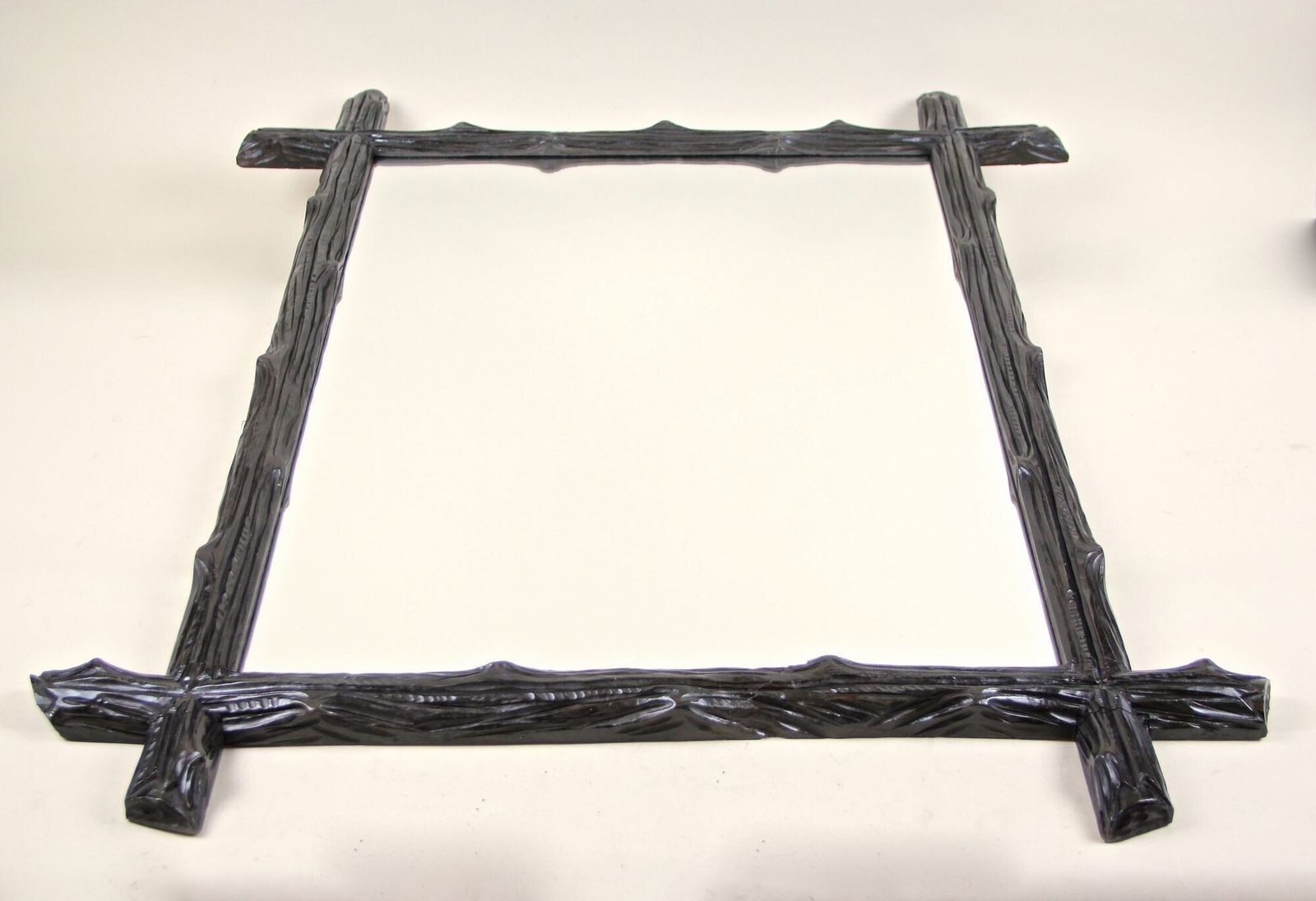 photo furniture 19th Century Black Forest Rustic Wall Mirror, Basswood, Austria, Circa 1880