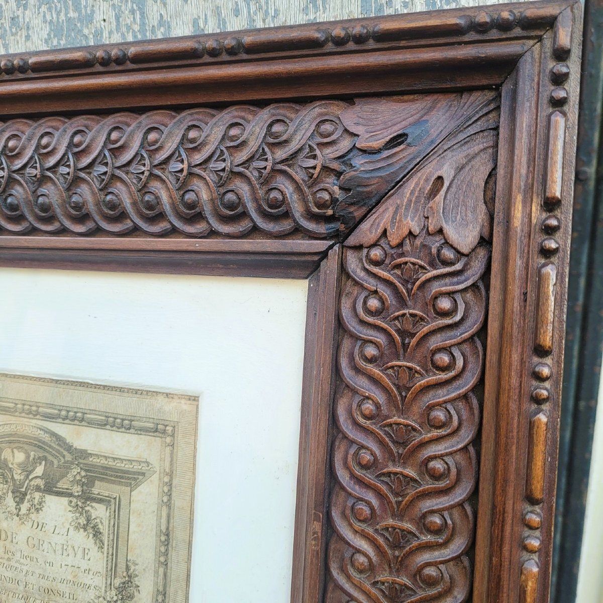 photo furniture Map Of The City Of Geneva, Framed Engraving, Late 18th Century