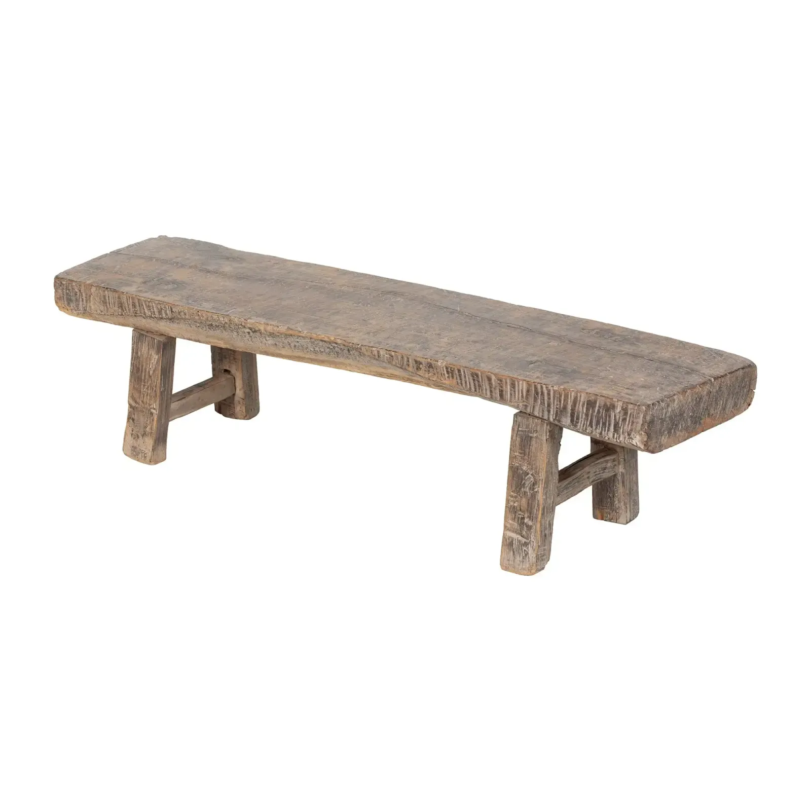 Vintage Chinese Elm Long Low Bench