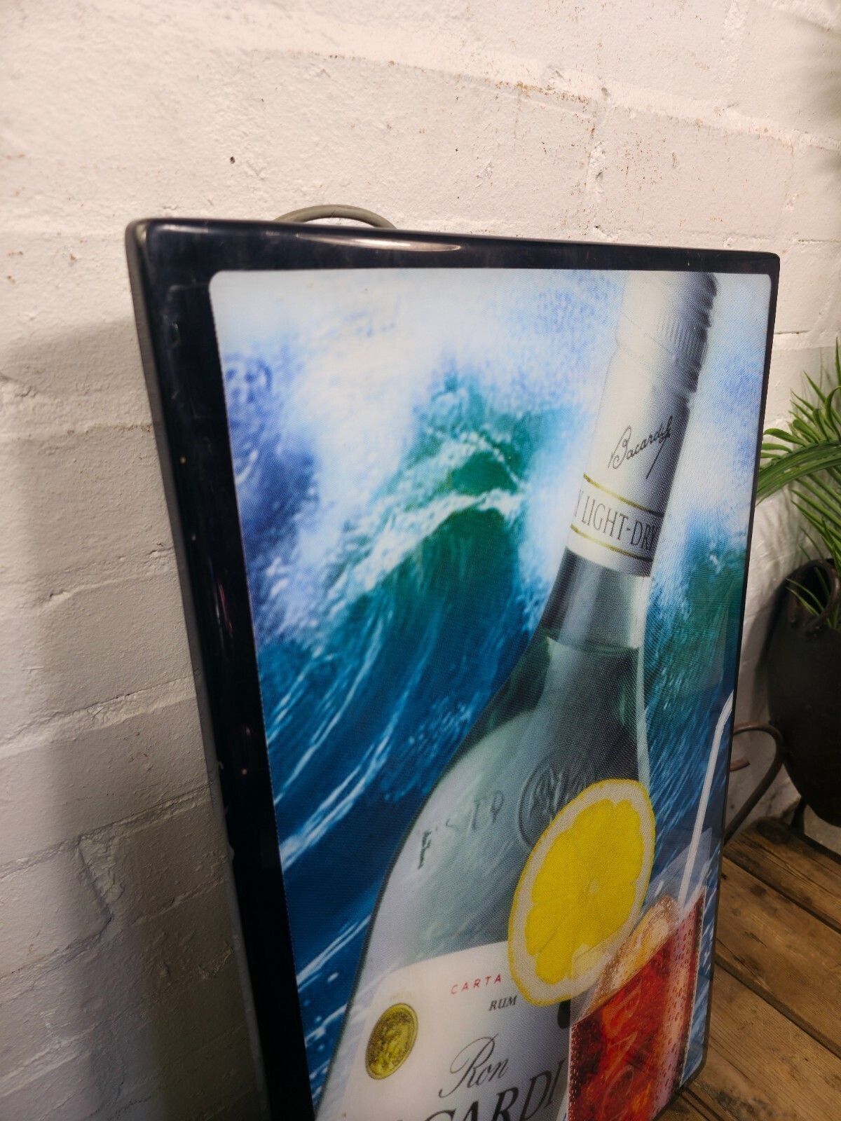 Vintage Bacardi Light Up Advertising Sign Box Bar Man Cave photo for sale