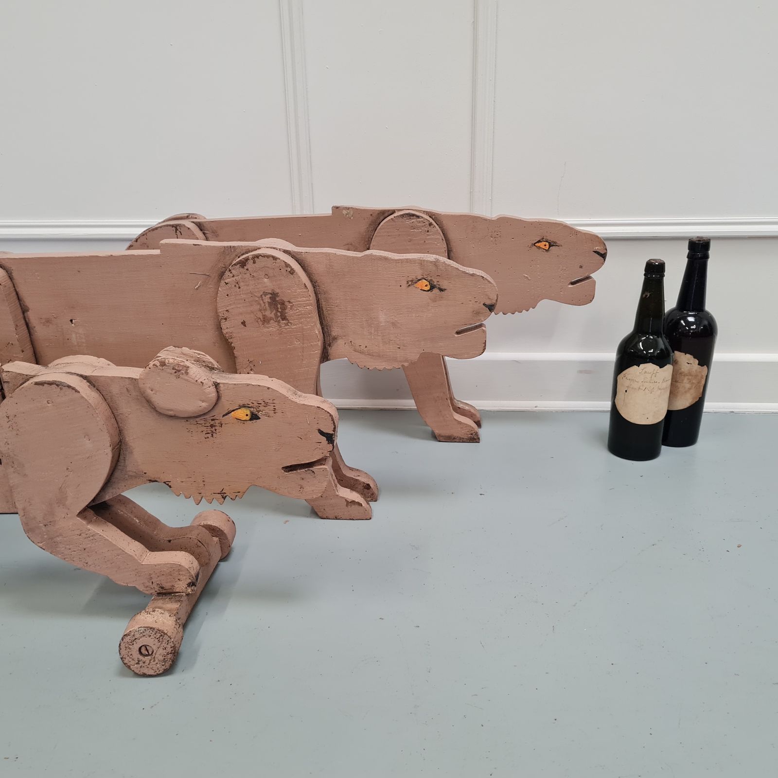 Three Antique Large Toy Lionesses Free Delivery Eng/Wales photo Home Decor