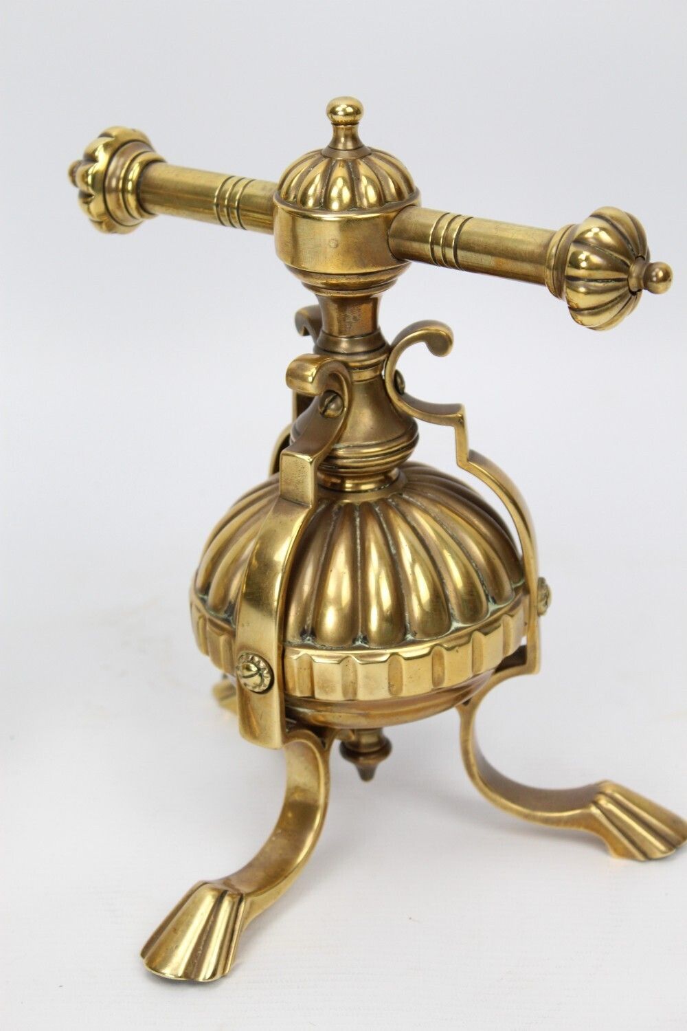 Pair Victorian Brass Fire Dogs James Cartland & Sons photo for sale