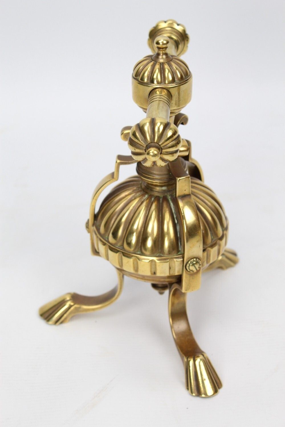 Pair Victorian Brass Fire Dogs James Cartland & Sons photo 245.0