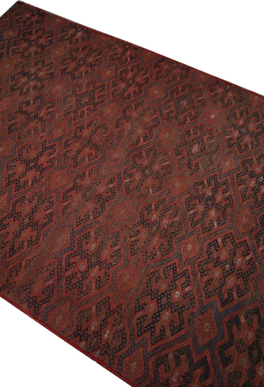 Antique Sumakh Kilim Rug: 1920s Wool Flatweave, Tribal Geometric Design (5'10" X 3'10") photo vinterior