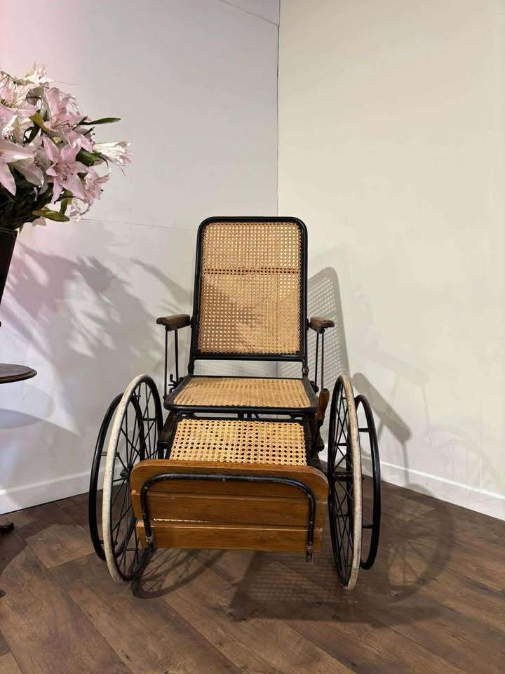 photo furniture Antique Pre Ambulator Cane Wheel Chair