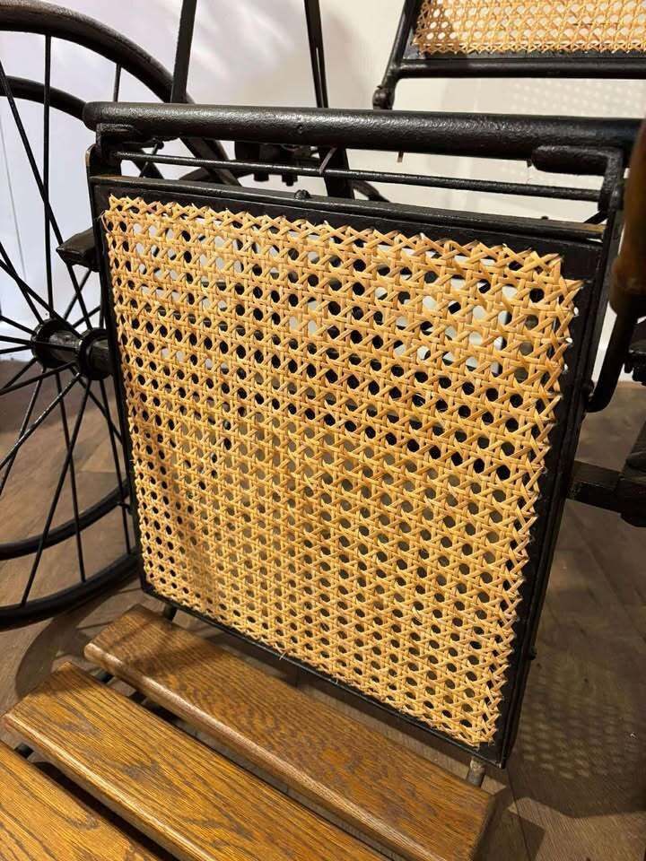 Furniture Antique Pre Ambulator Cane Wheel Chair photo