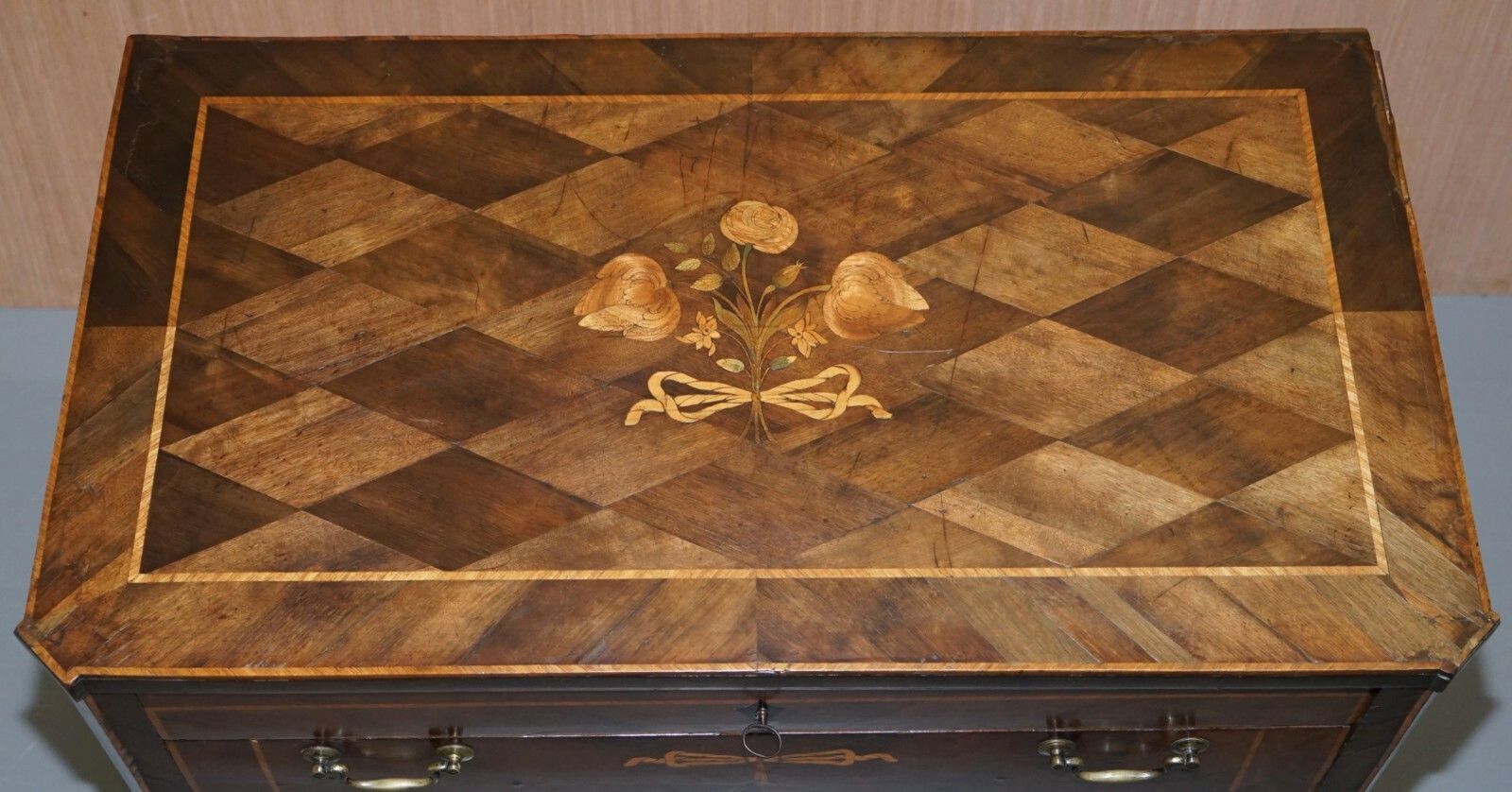 Rare Circa 1780 Continental Parquetry Marquetry Inlaid Commode Chest Of Drawers photo 2750.0