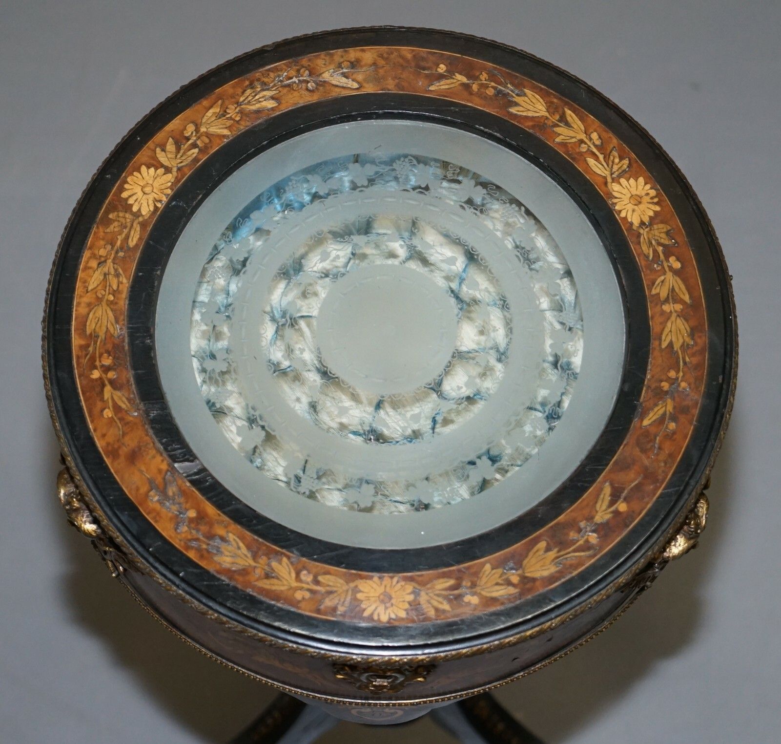 18th Century Louis XVI Bijouterie Vitrine Table Hand Etched Glass Gilt Metal photo Furniture
