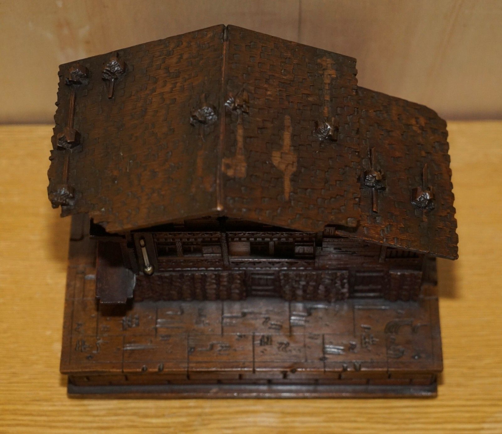 photo furniture Stunning Original Antique Hand Carved Black Forest Wood Cigar Box Humidor House
