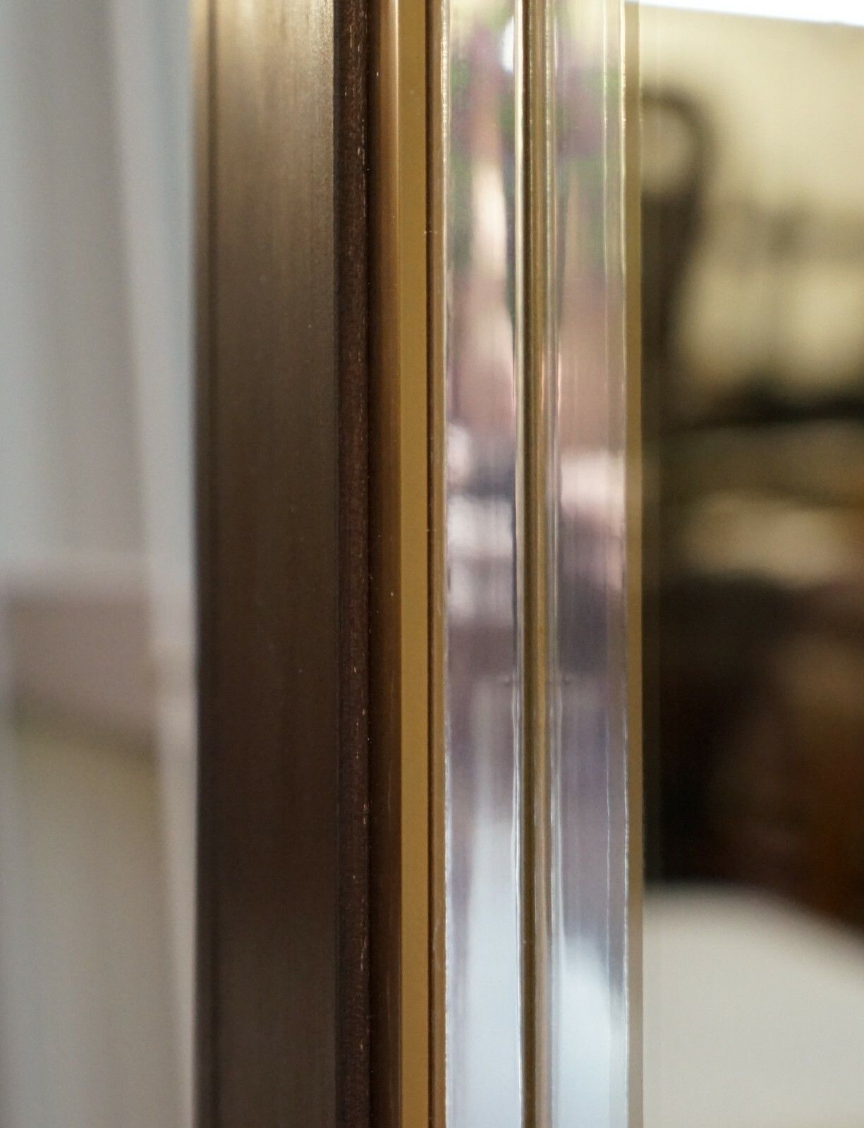 Lovely Huge 240 X 122cm Hardwood Full Length Mirror Gold Plated Chrome Detailing photo vintage