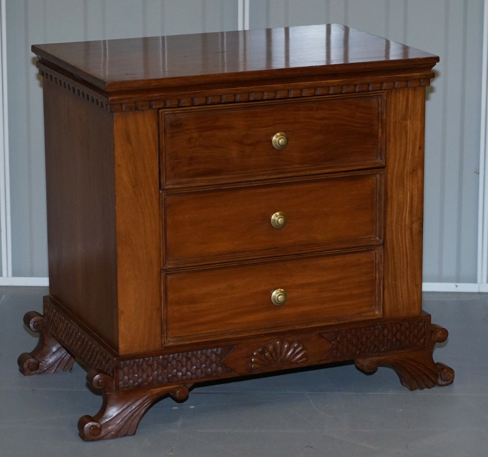 photo furniture Stunning Suite Of Panelled Mahogany Chests Of Drawers Ornately Carved Bases