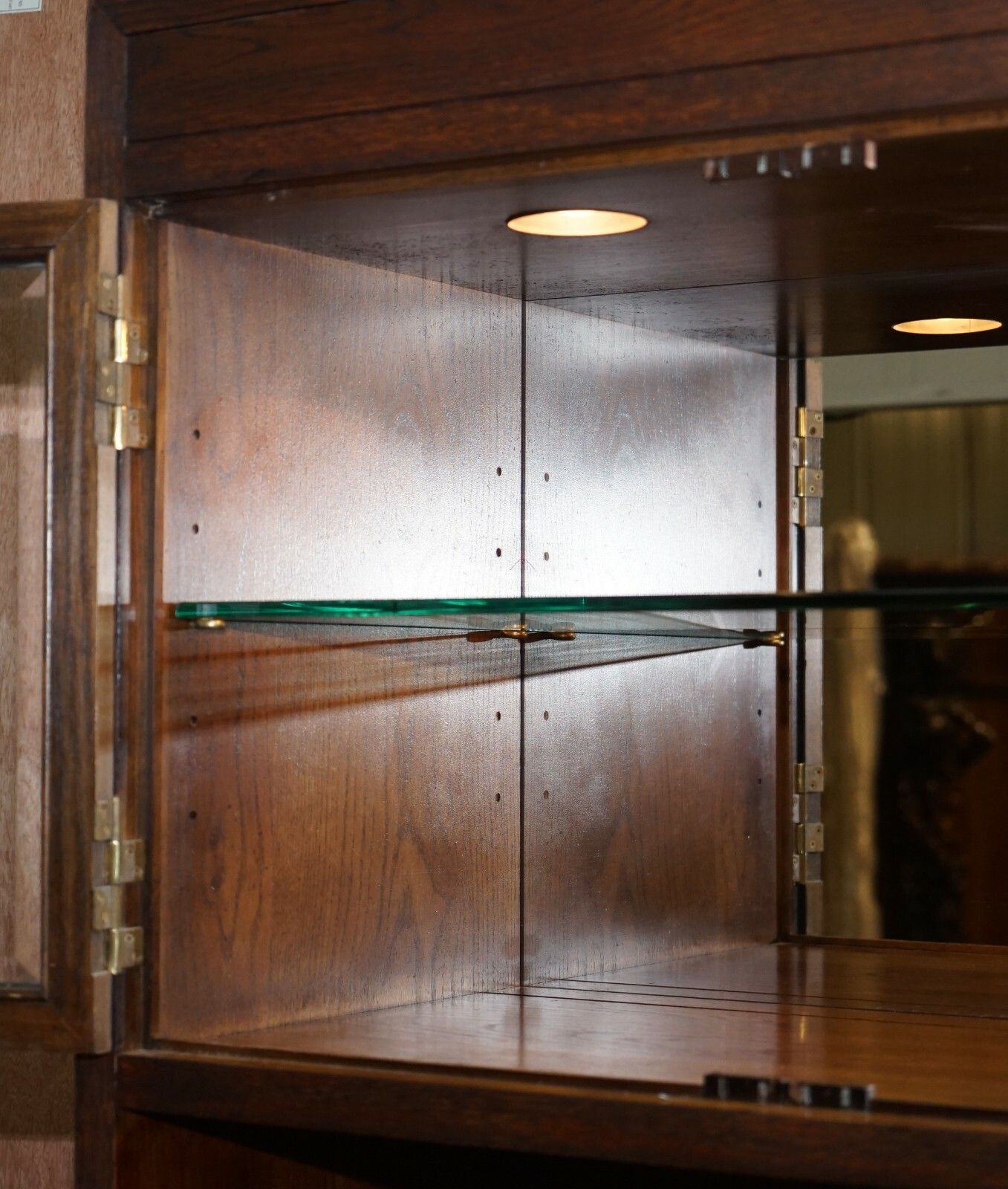 Hendredon Military Campaign Media Cupboard Telvision Stand Spotlights & Power photo buy