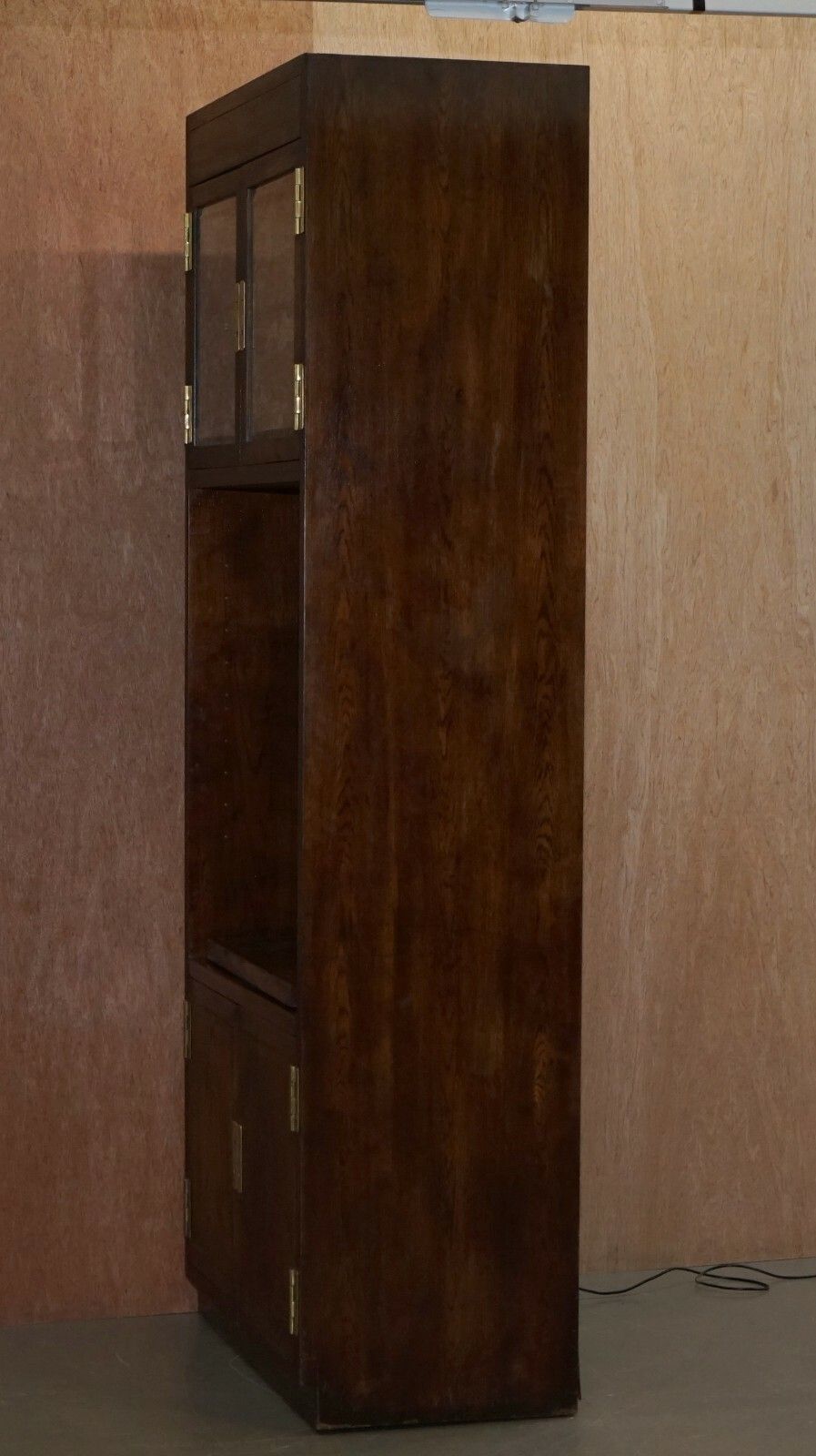 2500.0 Hendredon Military Campaign Media Cupboard Telvision Stand Spotlights & Power photo