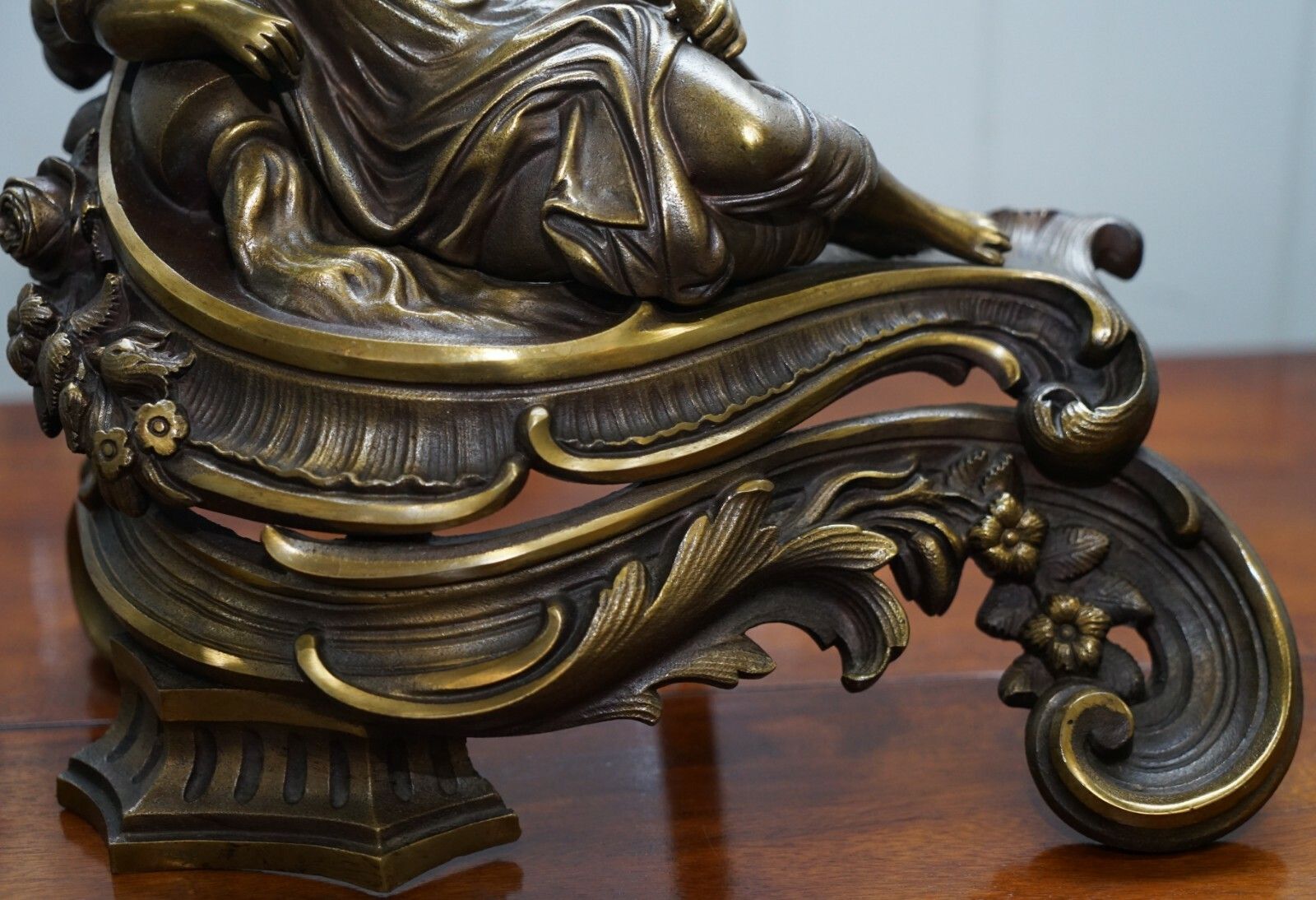 Stunning Pair Of Early Louis XVI French Bronze Chenets After Bouhon Fres Paris photo Art