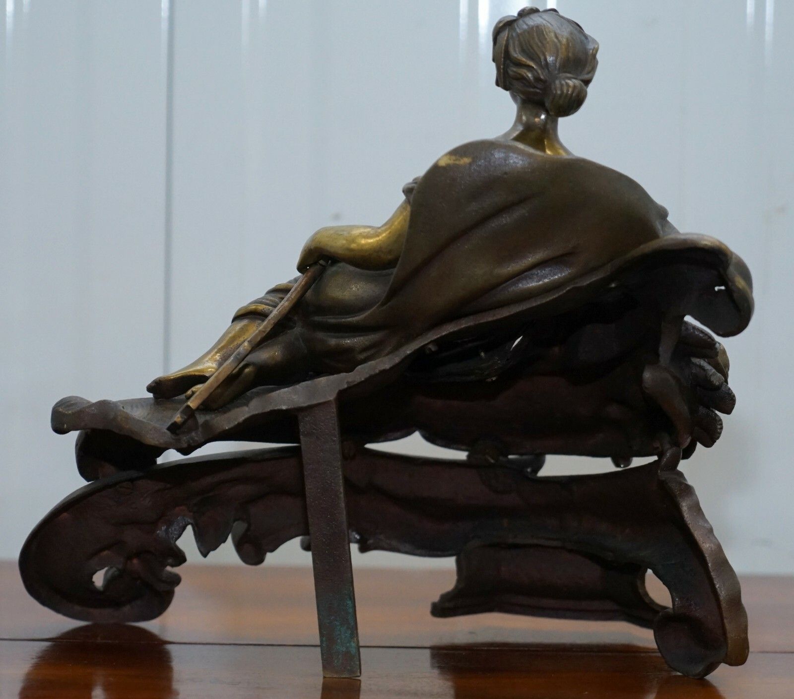 Stunning Pair Of Early Louis XVI French Bronze Chenets After Bouhon Fres Paris photo vinterior