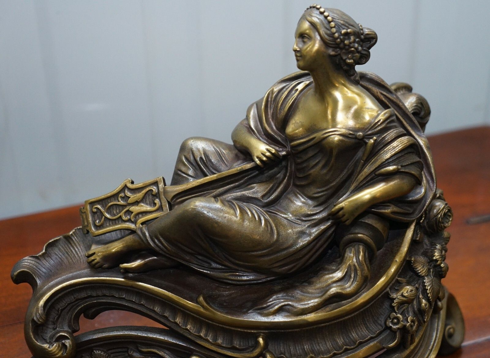photo furniture Stunning Pair Of Early Louis XVI French Bronze Chenets After Bouhon Fres Paris
