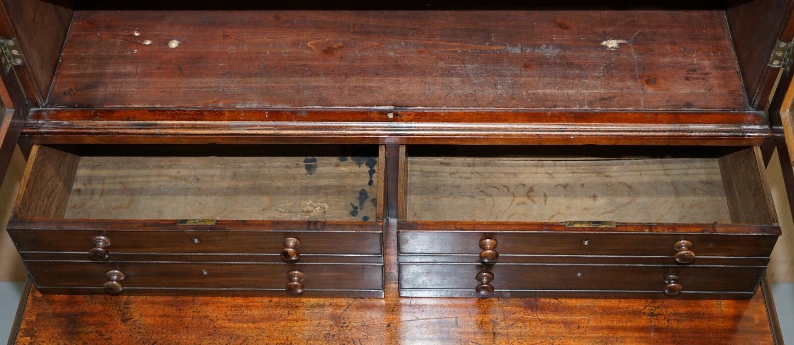 photo for sale George IV Circa 1820 Mahogany Library Bookcase Inc Drawers Ornate Astral Glazing