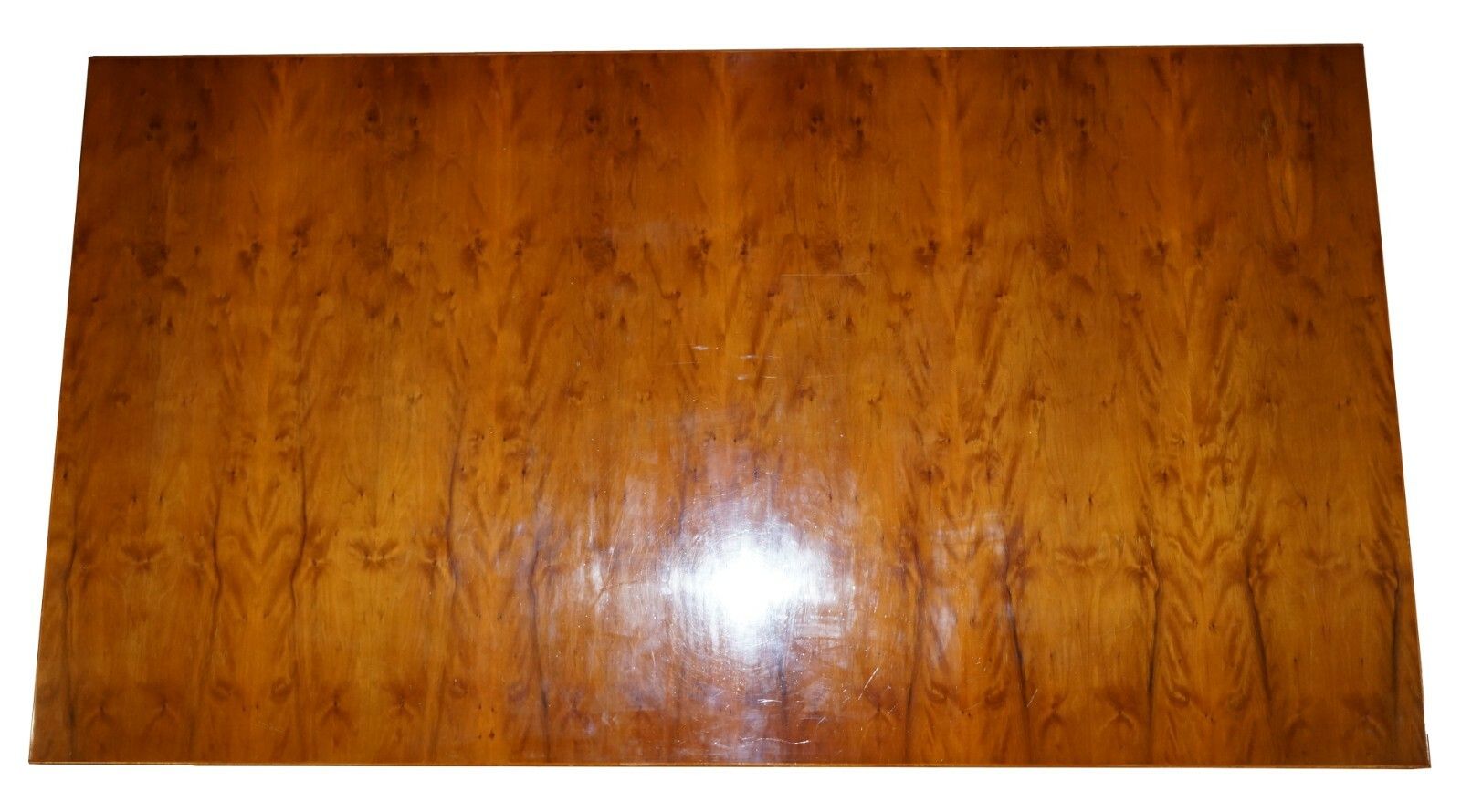 Very Large Burr Yew Wood Contempory Designer Office Desk Lovely Timber Patina photo vintage