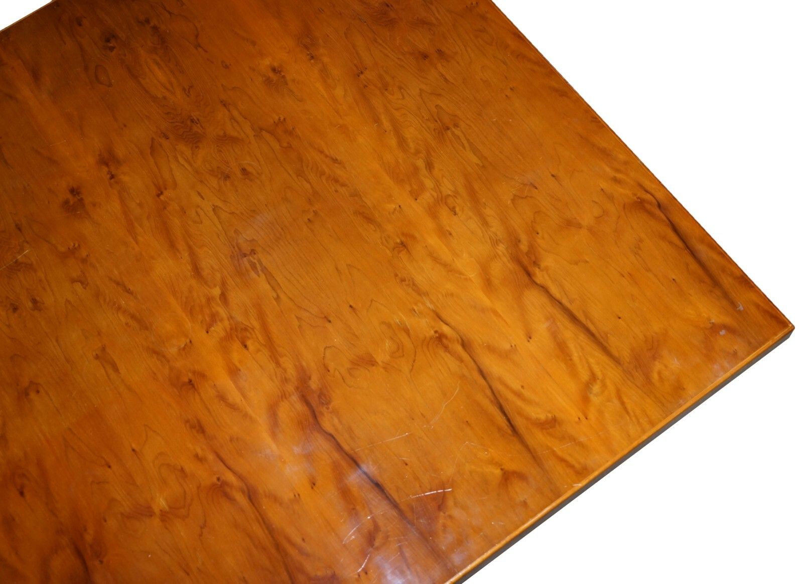 2500.0 Very Large Burr Yew Wood Contempory Designer Office Desk Lovely Timber Patina photo
