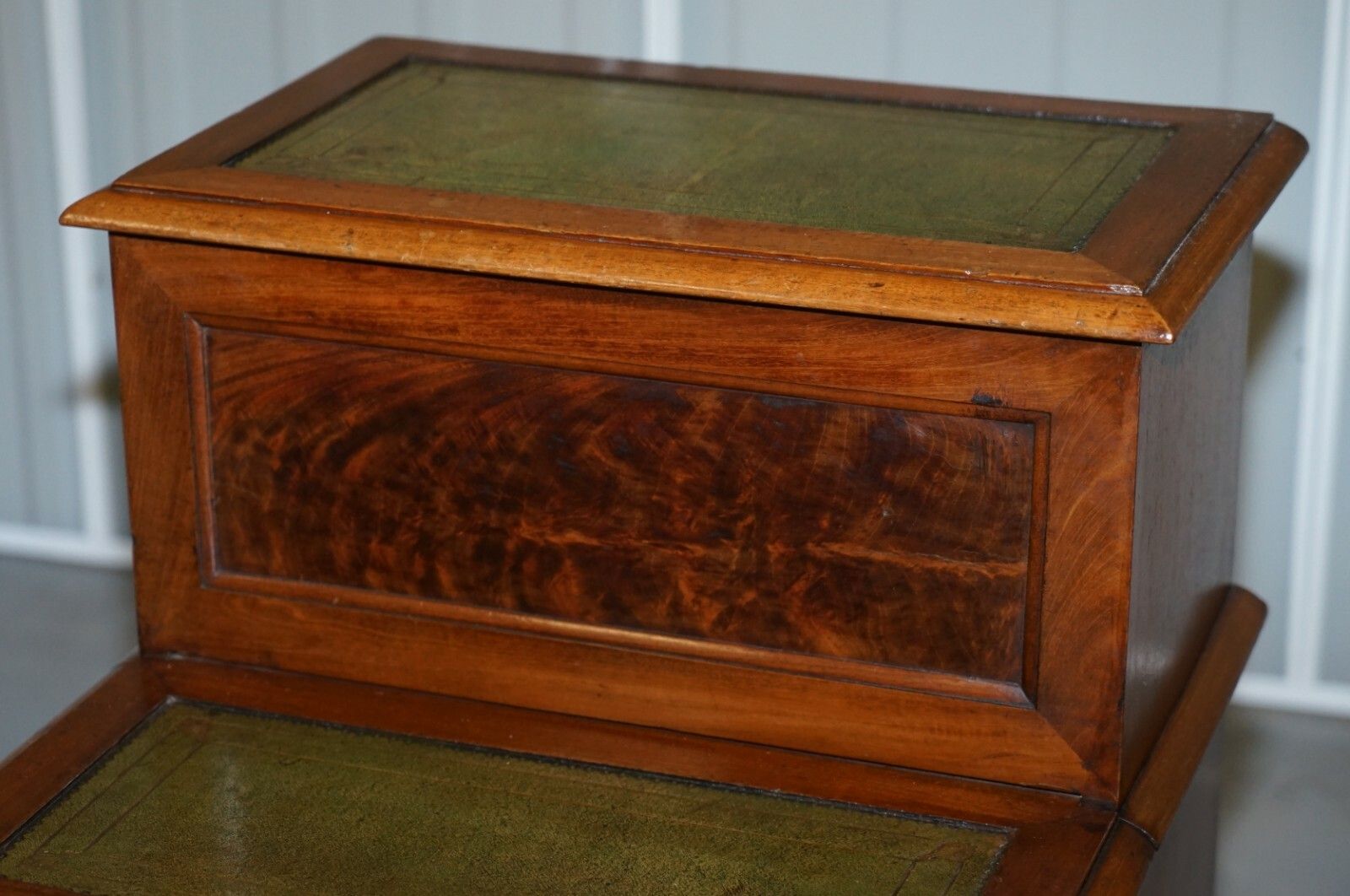Antique Regency 1810 Mahogany & Leather Library Steps Internal Storage & Drawers photo vinterior