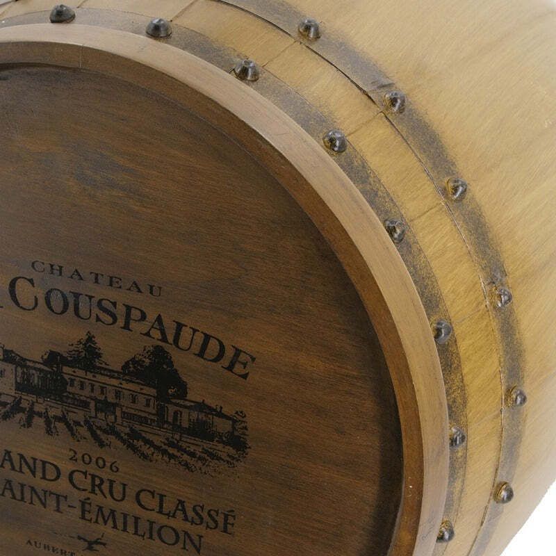 Barrel Drum Side Table With Wine Rack Storage photo buy