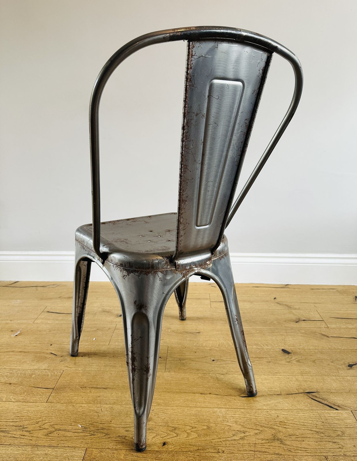 Metal Dining Chair Tolix Style Stackable Industrial Bistro Kitchen Garden Cafe photo vinterior