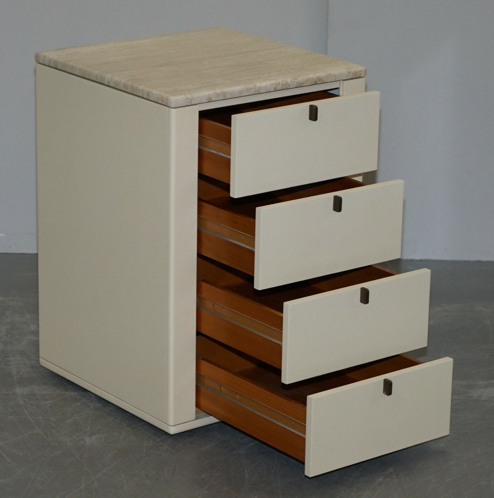2500.0 Interlubke Made In Germany Marble Topped Chest Of & Pair Of Bedside Drawers photo