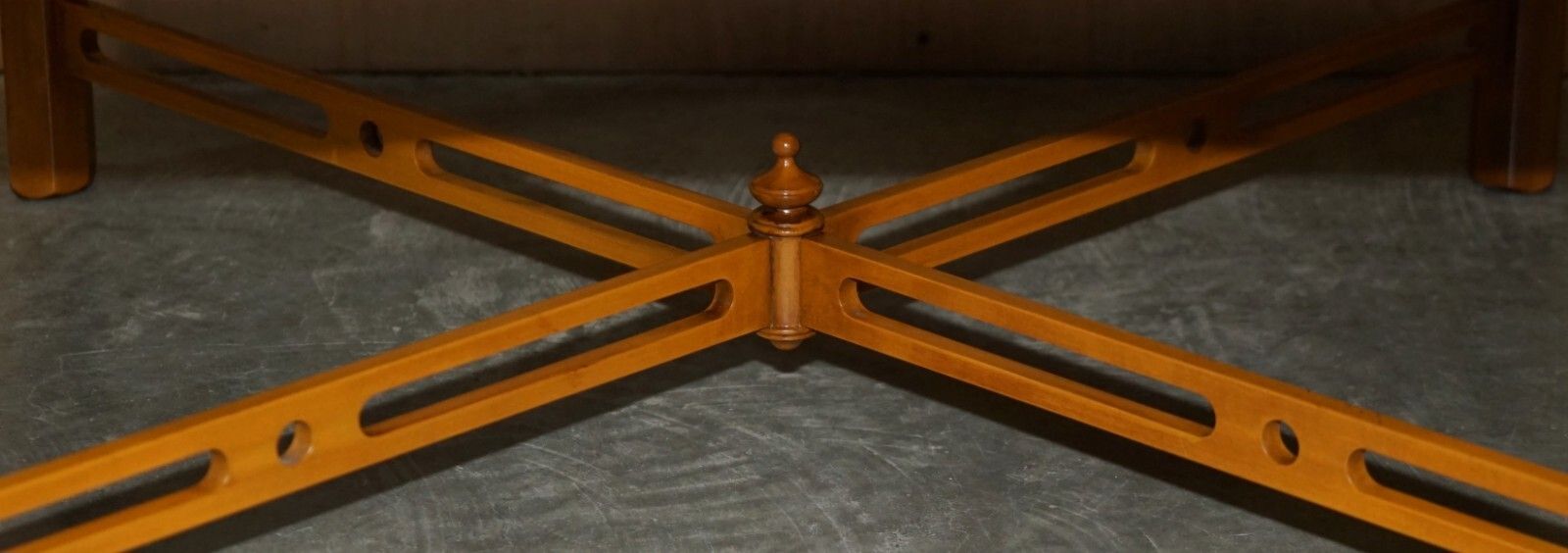 photo for sale Lovely Burr Yew Wood Two Drawer Coffee Table With Thomas Chippendale Stretches
