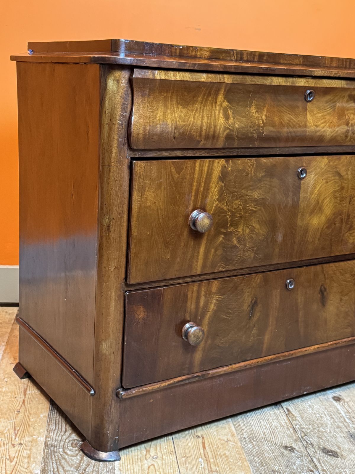 19th Century Biedermeier Mahogany Chest Of Drawers photo for sale