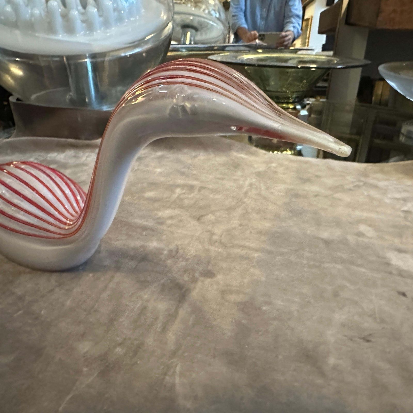 photo furniture 1970s Modern Gray And Red Murano Glass Sculpture Of A Duck By Seguso