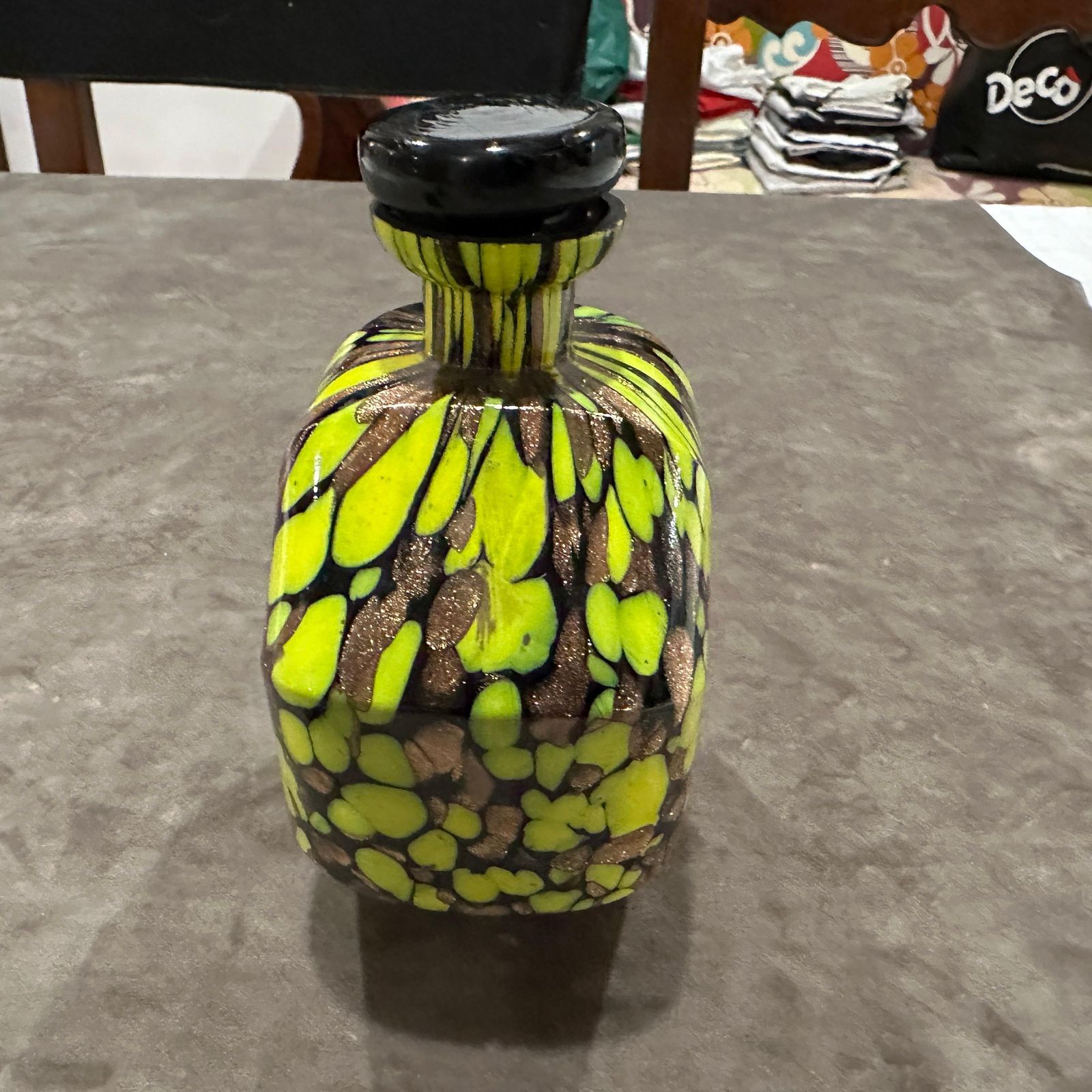 1940s Art Deco Aventurine Murano Glass Rosolio Set photo for sale