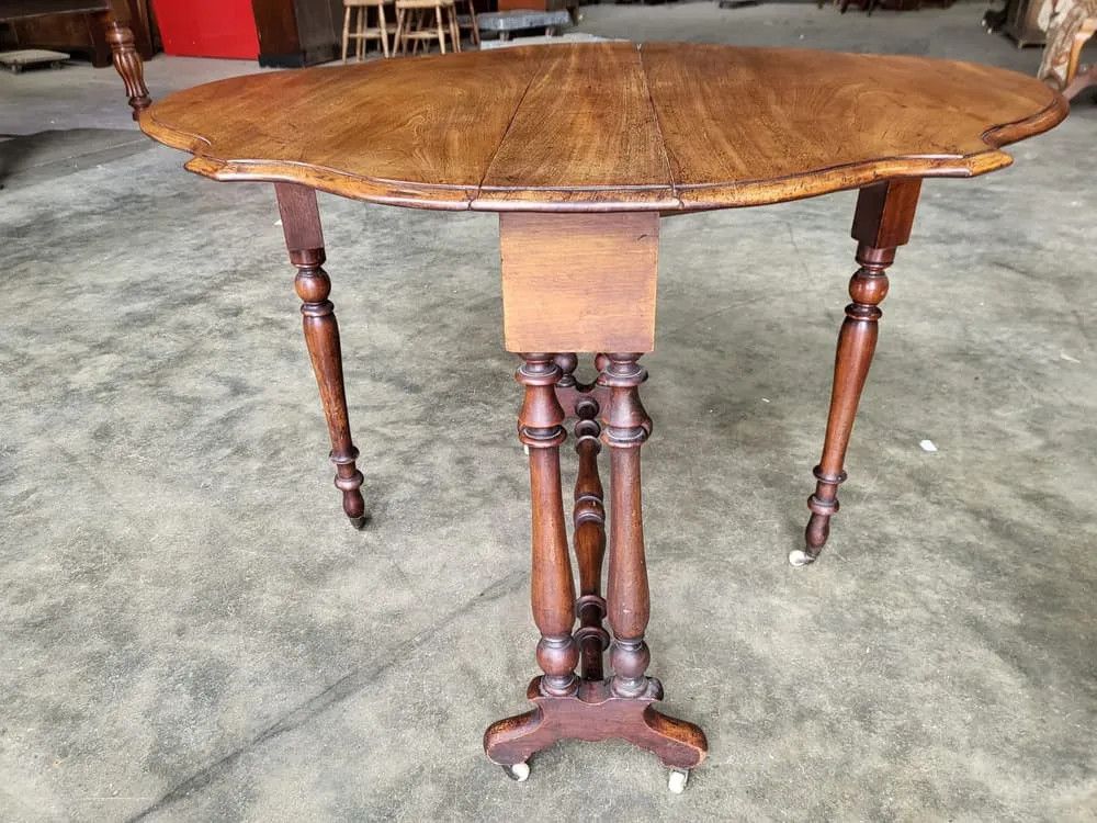 Antique Gate Leg Drop Leaf Sutherland Dining Occasional Table Seat 4 photo buy