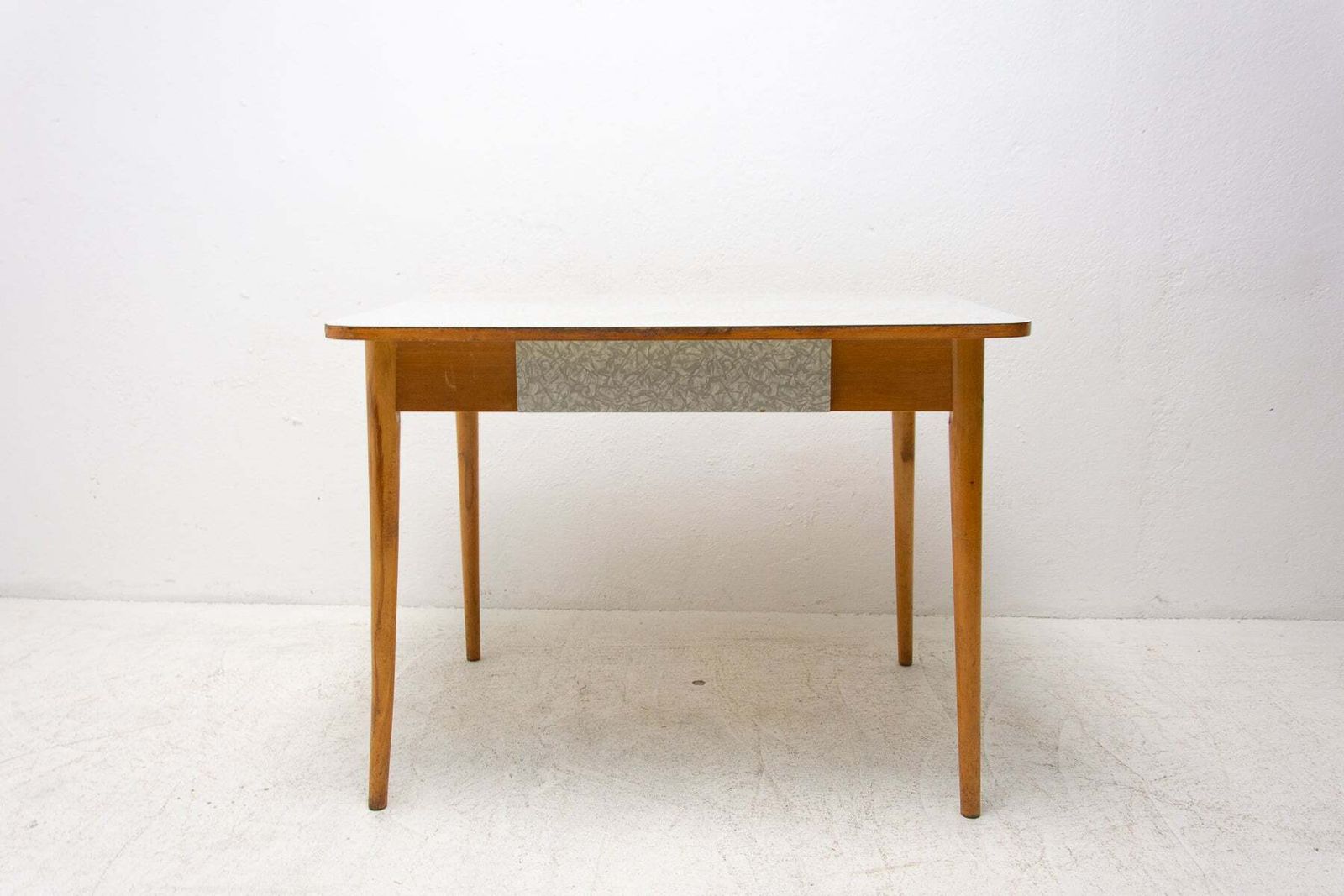 Midcentury Formica And Wood Central Table, Czechoslovakia, 1960s photo furniture