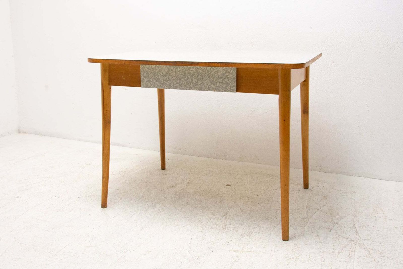 Midcentury Formica And Wood Central Table, Czechoslovakia, 1960s photo 343.0