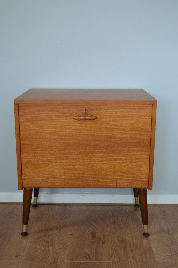 Mid Century Teak Record Cabinet photo Furniture