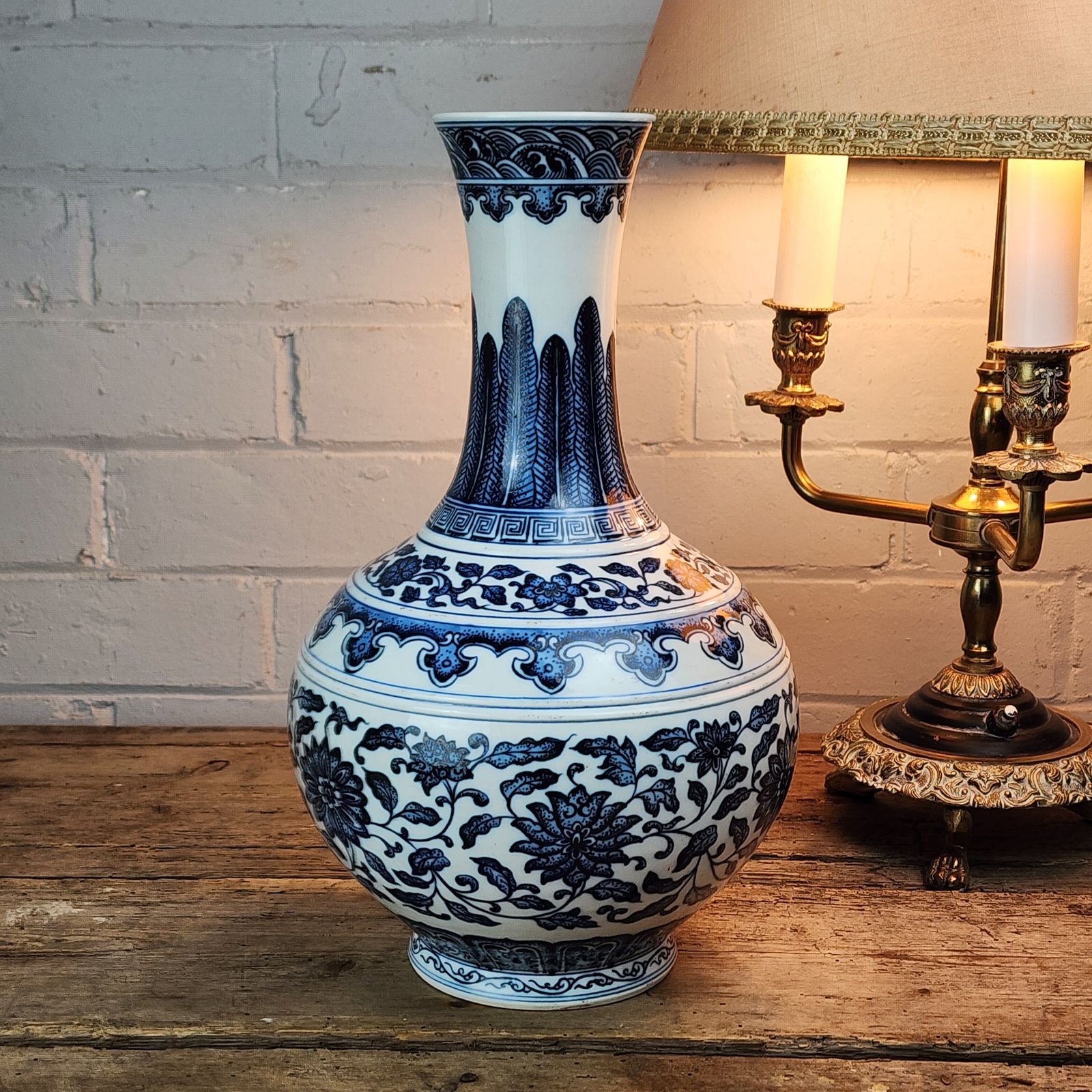 A Blue And White Bottle Vase With Quianlong Seal Mark In Underglaze Blue
