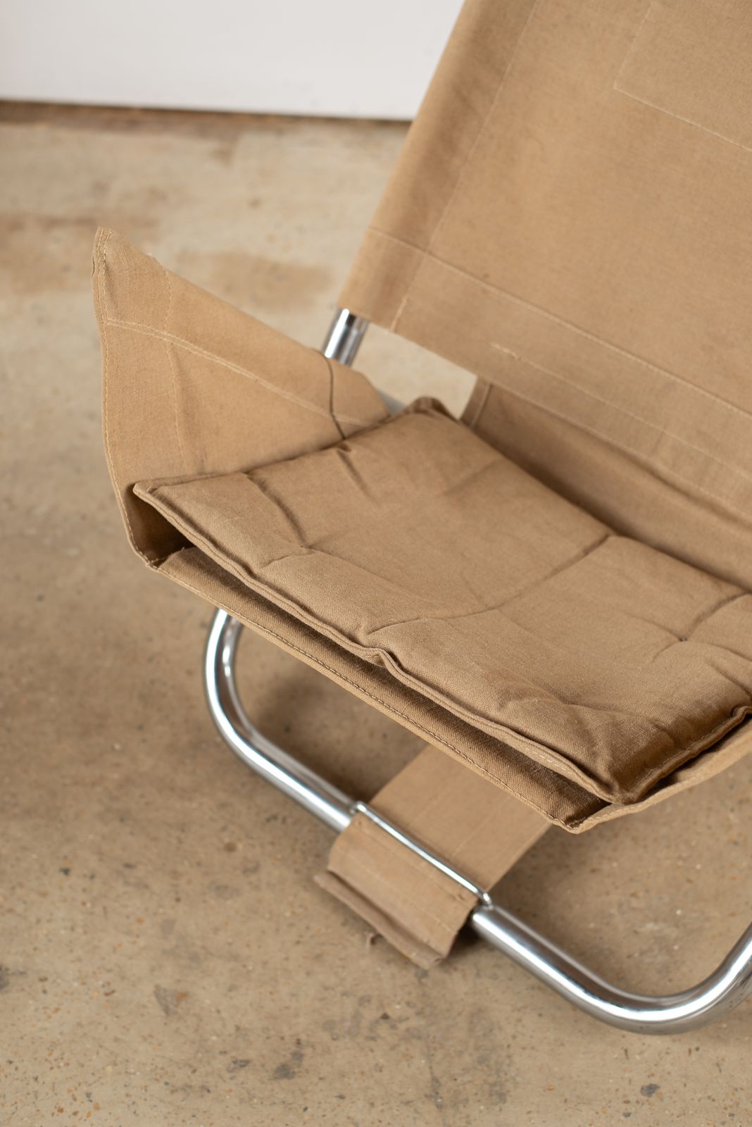 Chrome And Canvas Lounge Chair, Sweden C1970 photo buy