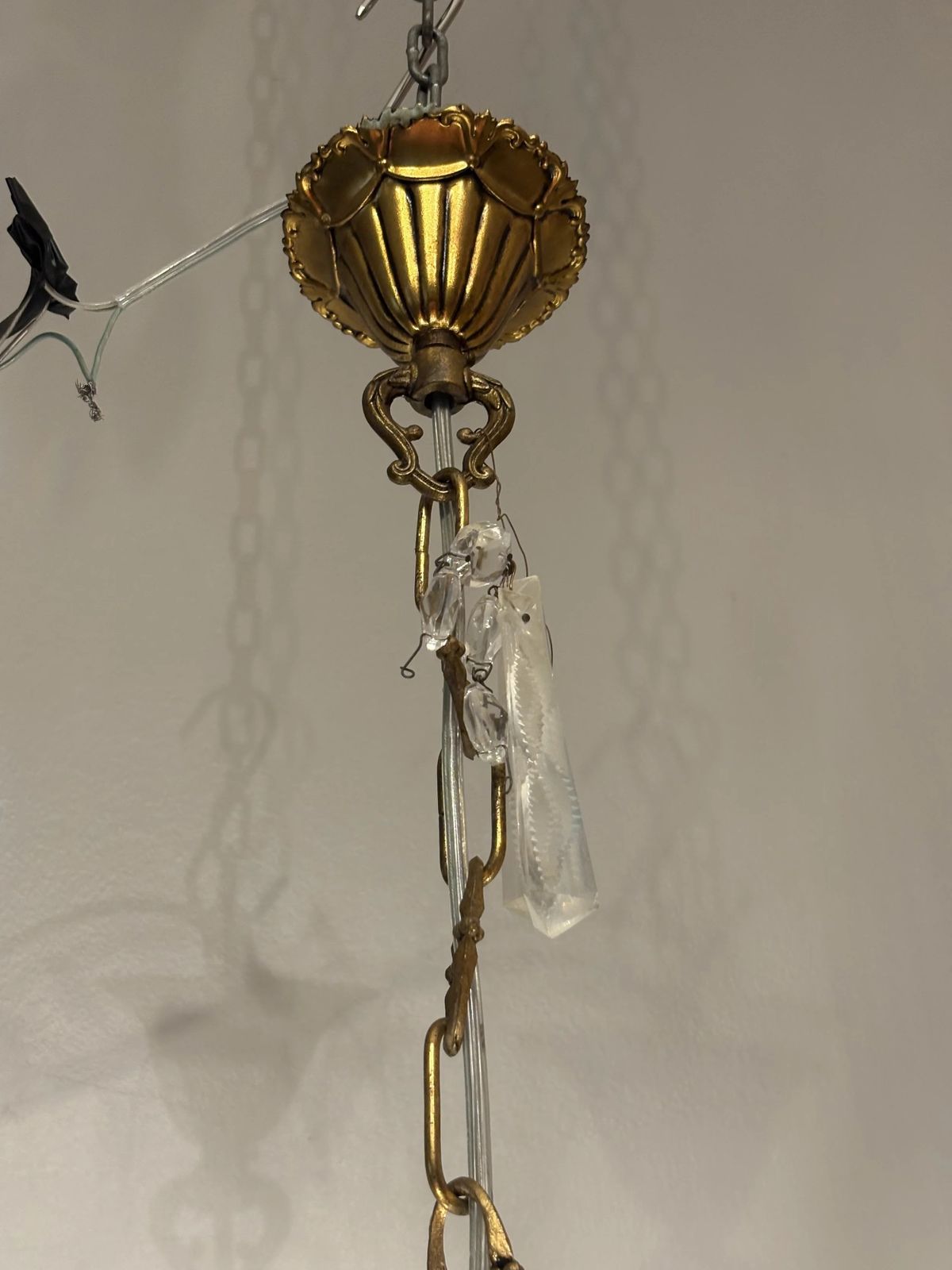 Lighting Italian Chandelier In Gilded Bronze With Bohemian Crystals photo
