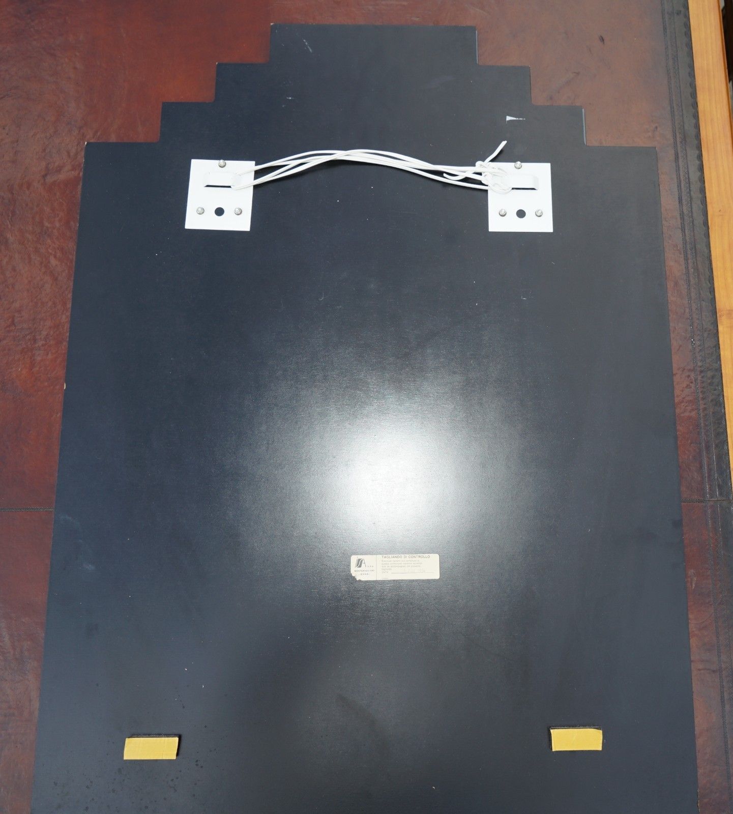 photo for sale Vintage S.P.A Monteriggioni Siena Art Deco Style Bevelled Mirror Black Glass