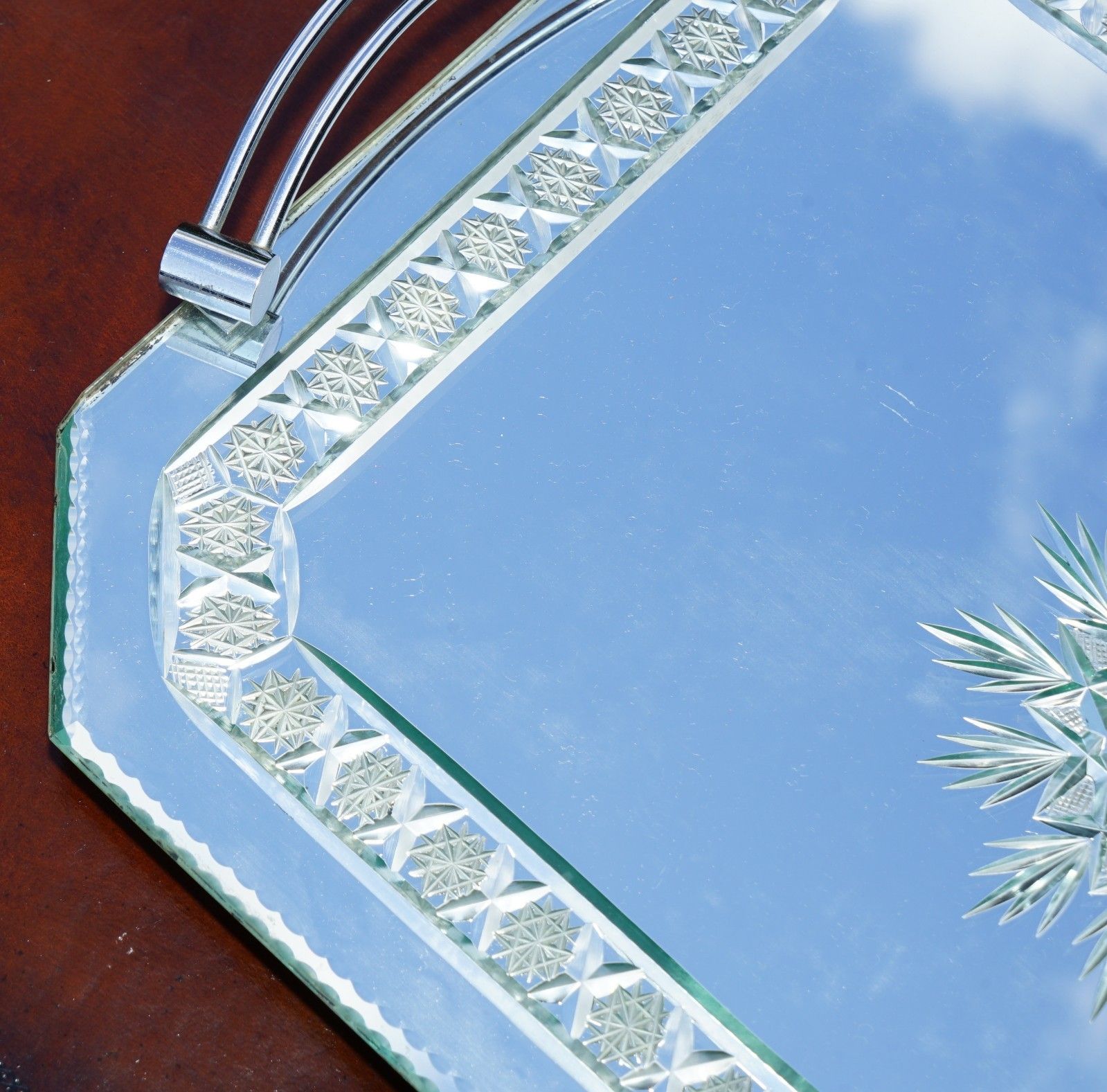 Exquisite Hand Made In Italy Venetian Etched Glass Tray Bought It Asprey & Co photo 595.0