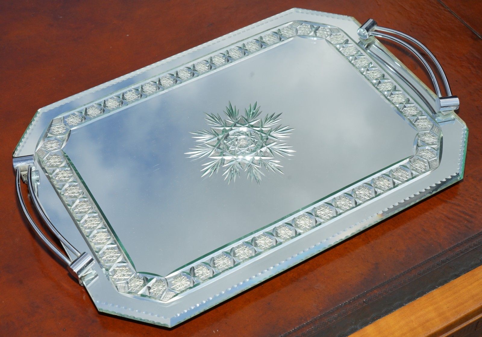 Exquisite Hand Made In Italy Venetian Etched Glass Tray Bought It Asprey & Co photo vintage