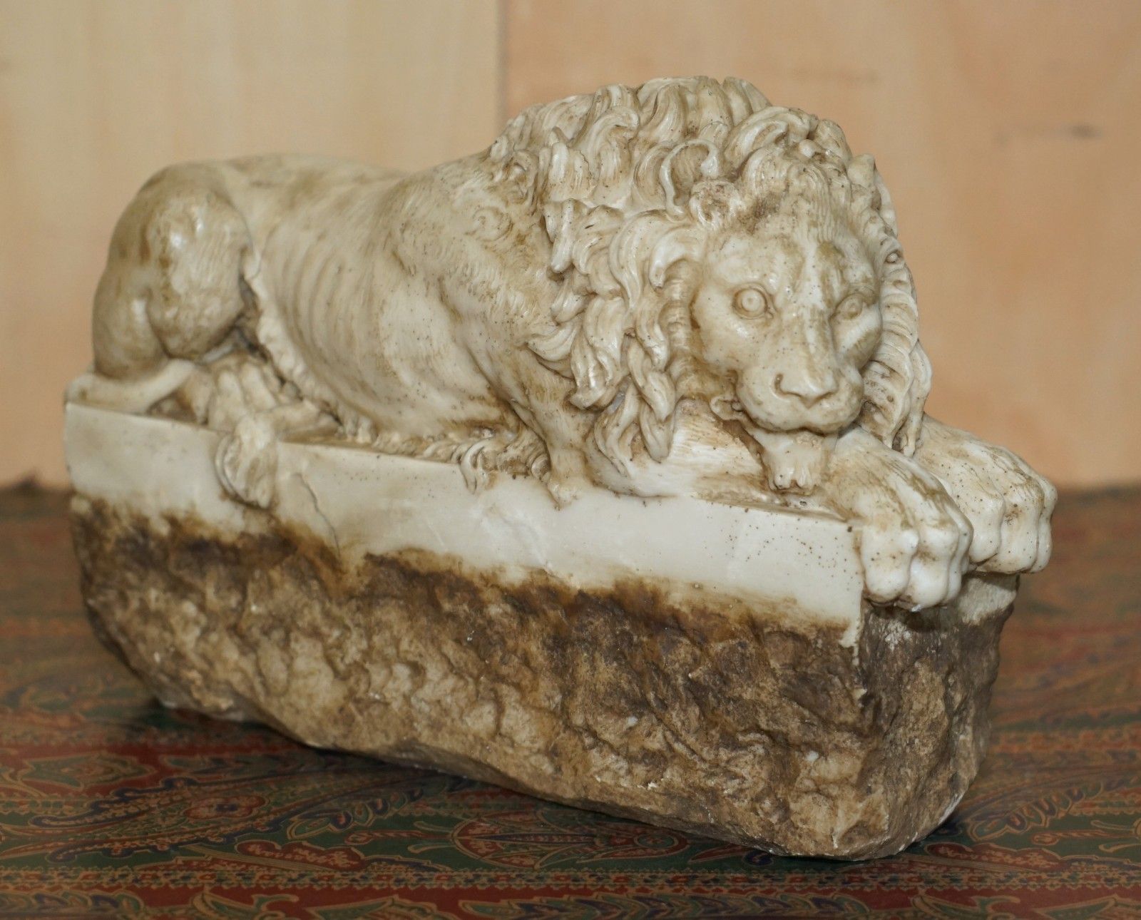 Pair Of Antique 19th Century Italian Antonio Canova Tomb Of Pope Clement Lions photo for sale