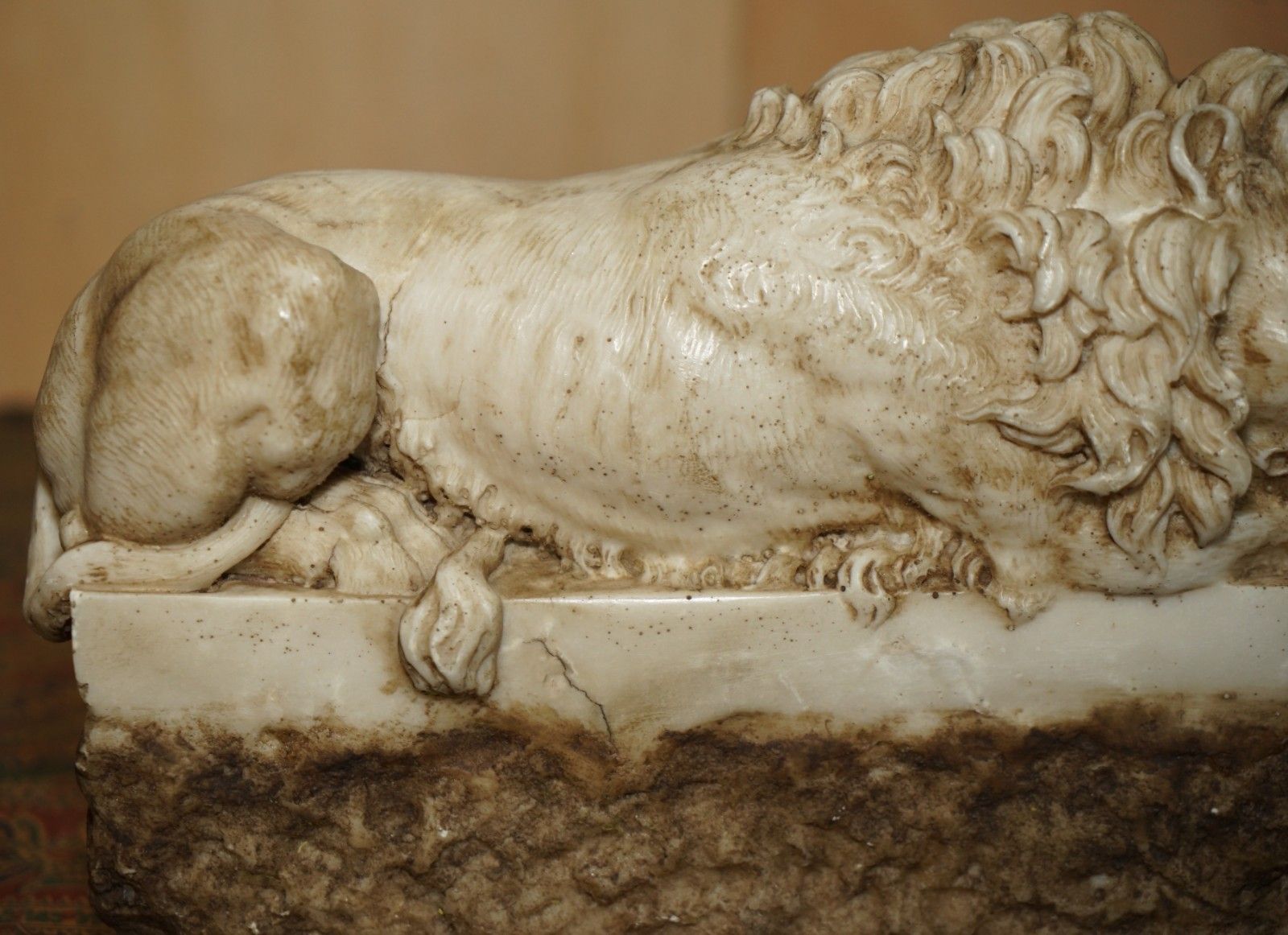 Pair Of Antique 19th Century Italian Antonio Canova Tomb Of Pope Clement Lions photo buy