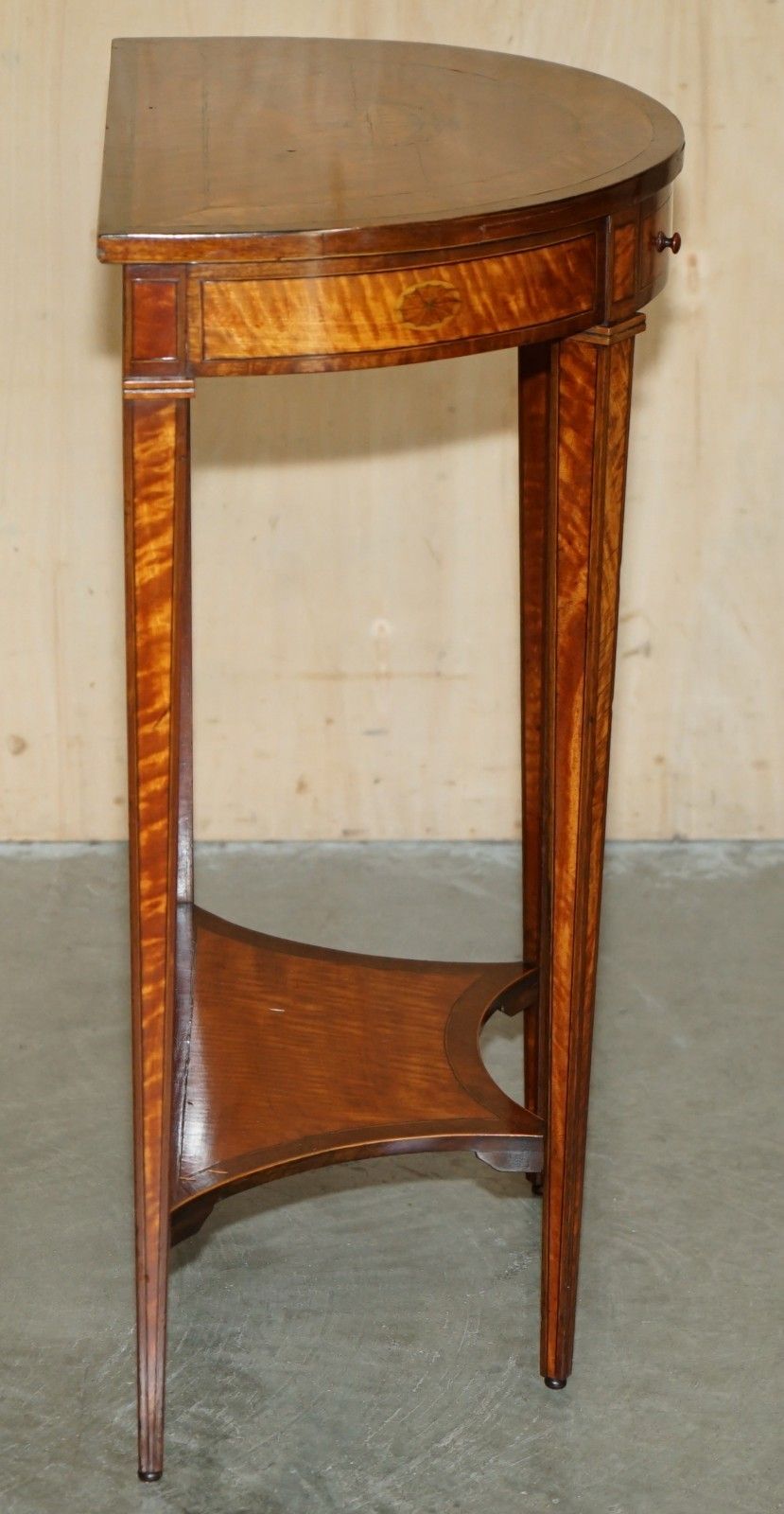 30000.0 Important Pair Of Museum Quality Sheraton Satinwood Demi Lune Console Tables photo